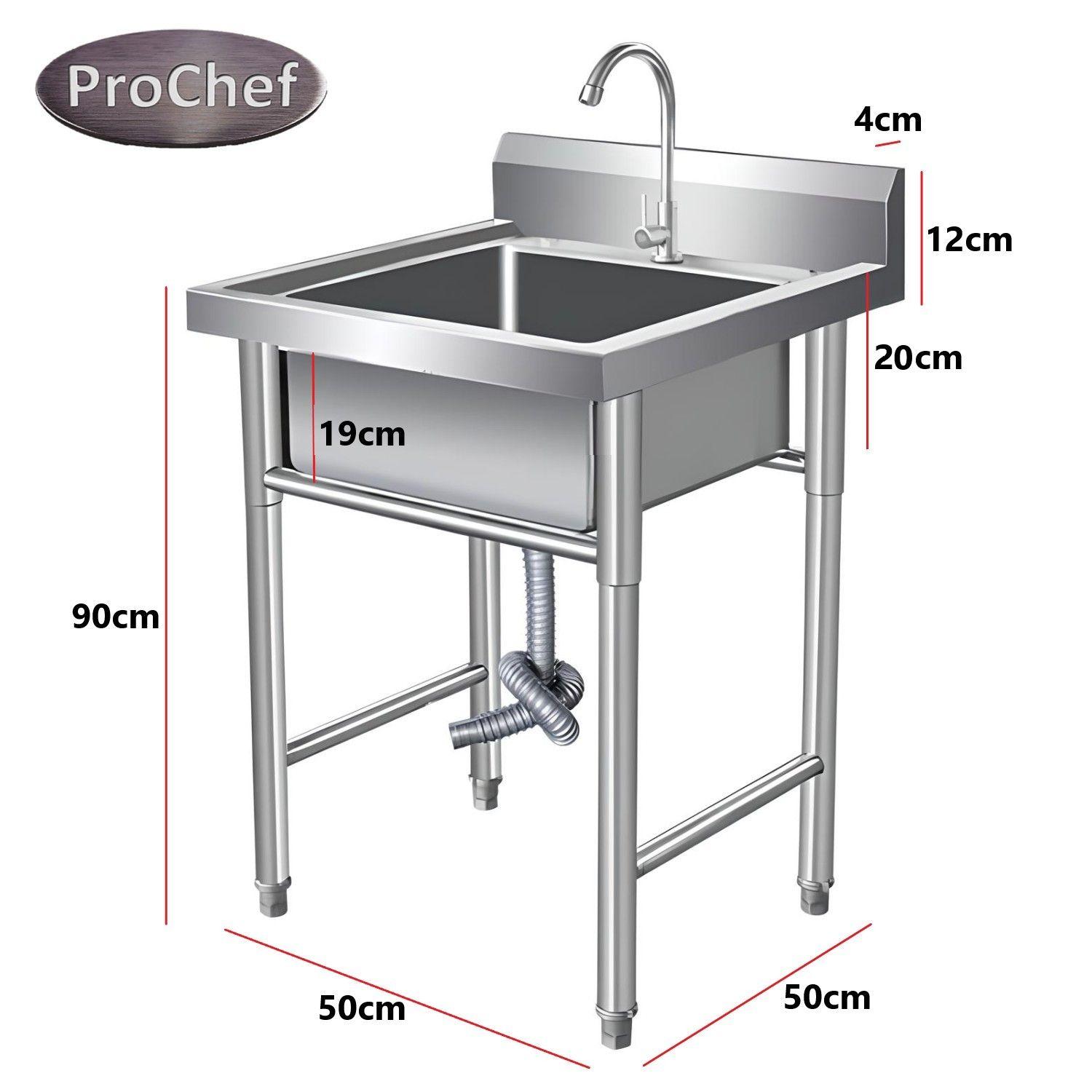 Lavafondos Acero Inoxidable 50x50x90 cm. Con Grifería-3