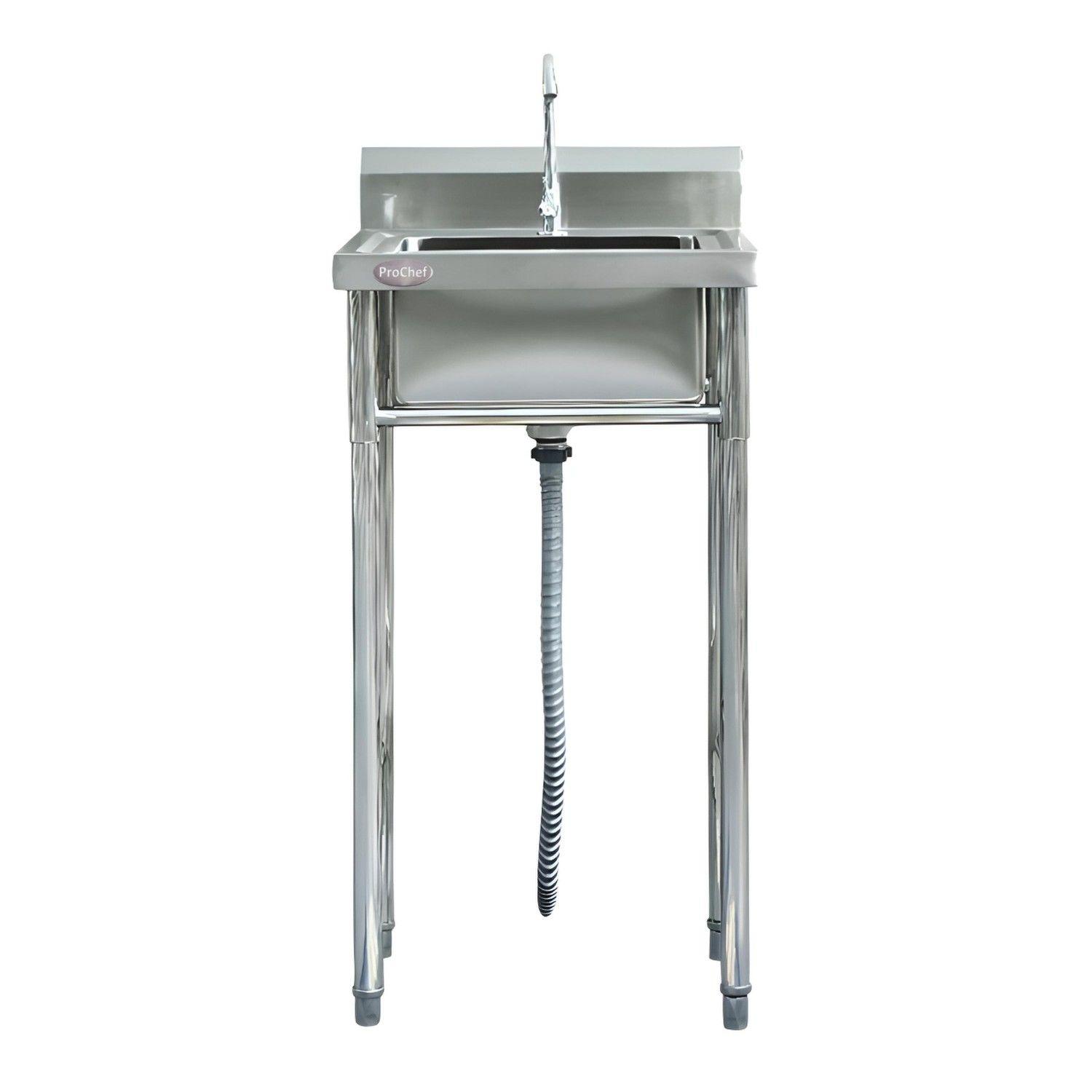 Lavafondos Acero Inoxidable 50x50x90 cm. Con Grifería-8