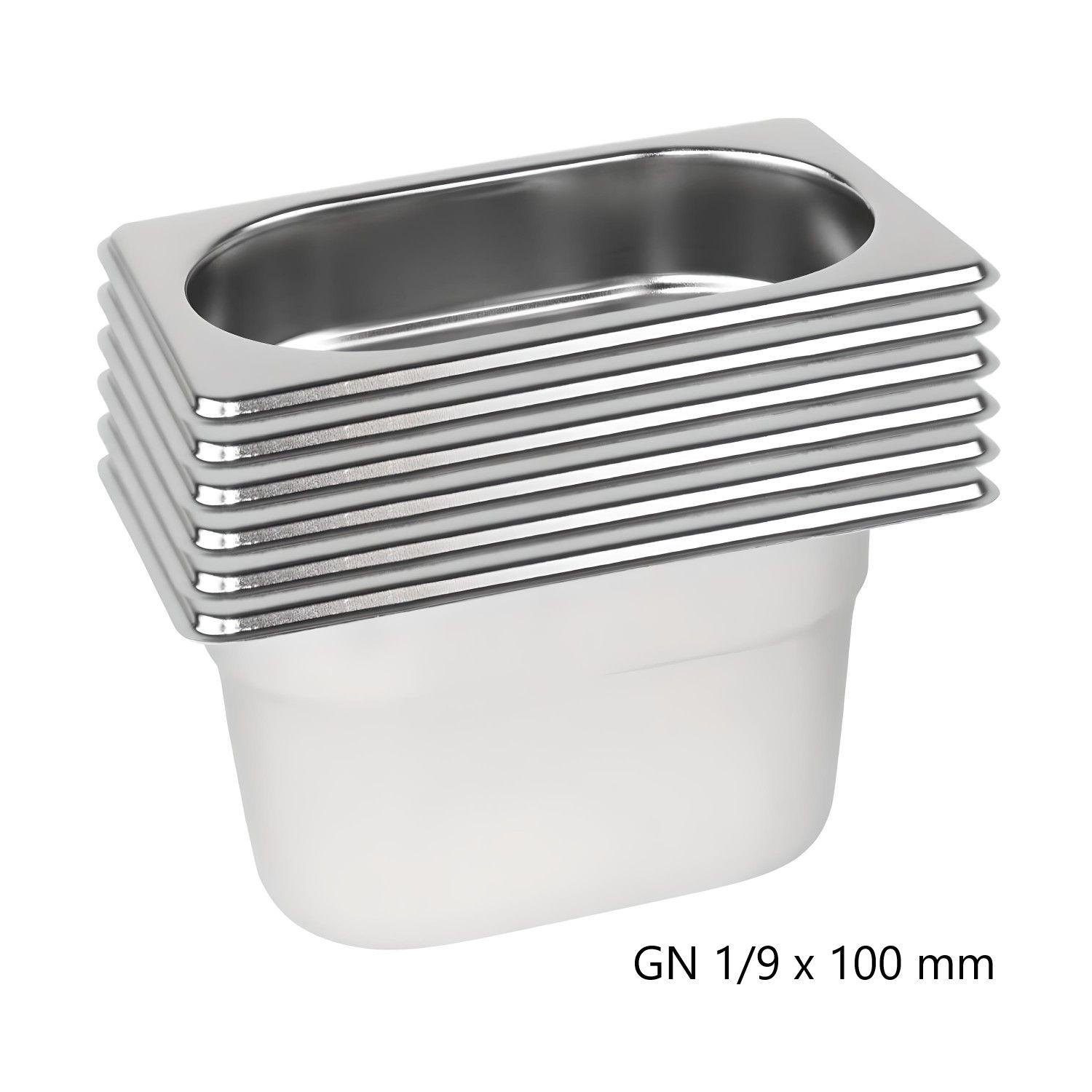 Pack 6 Depósitos Gastro GN 1/9 x 100 mm Acero Inox-3