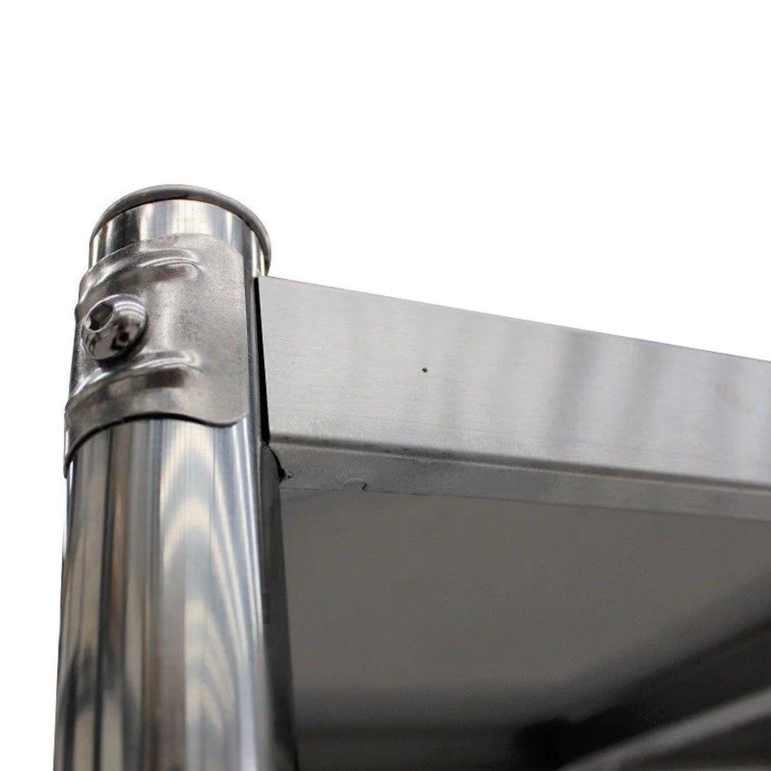 Estante 4 Bandejas lisas. 90x50x180 cm. Acero Inox-3