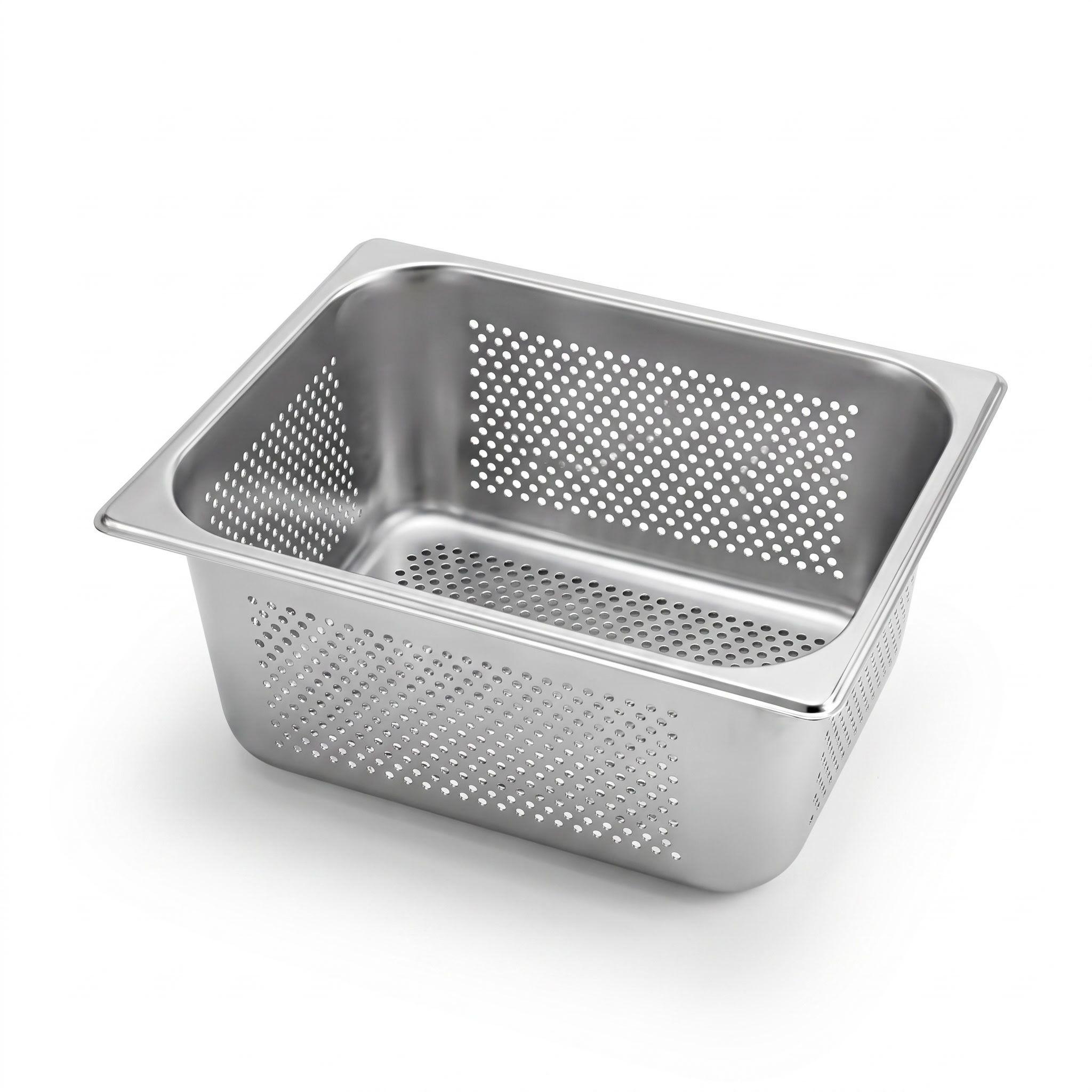 Pack 6 Depositos Gastro GN 1/2 x 150 mm Acero Inox PERFORADO-1