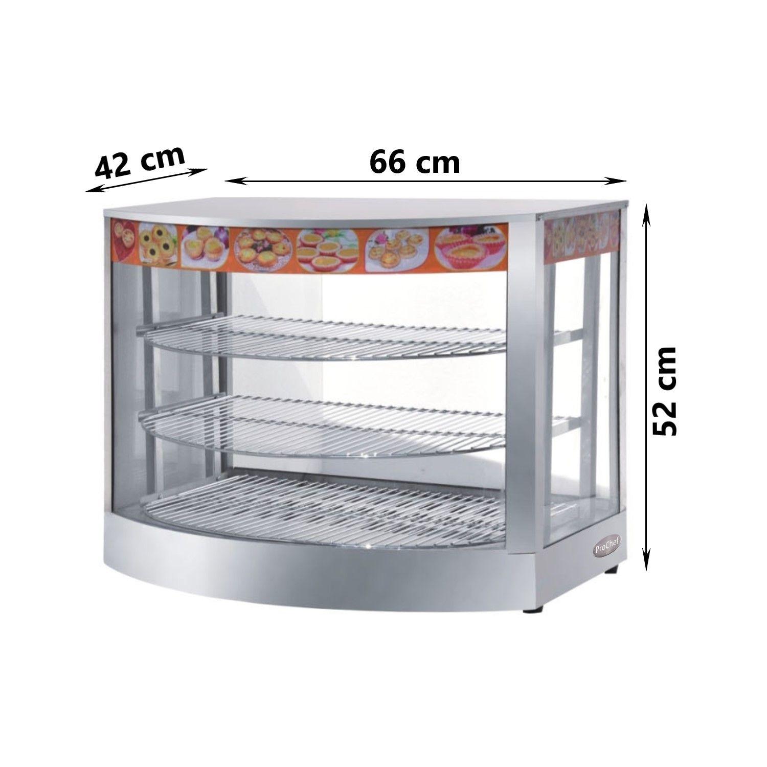Vitrina de Calor 66 cm. Acero Inox. 30 a 80°C ET-LD-1P-C-3