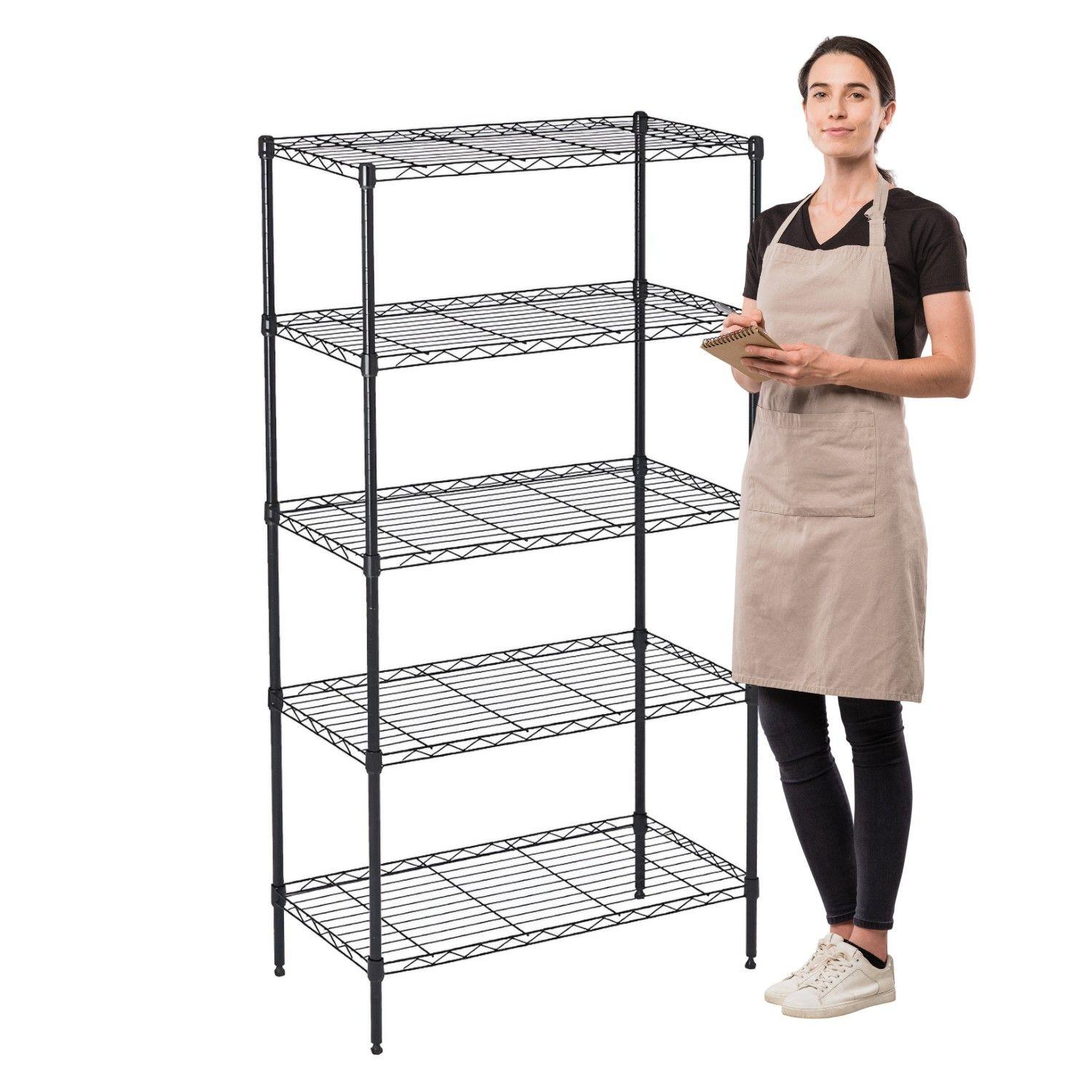 Estante Epóxico 60x35x150 cm. Acero 5 bandejas Cap. 150 kg.-0