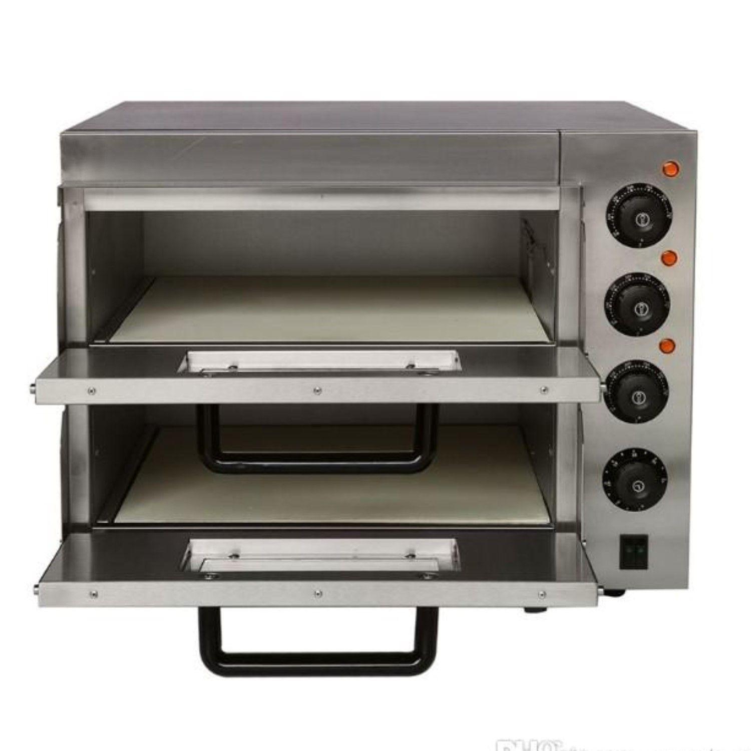 Horno Pizza Pizzero Eléctrico 2 Cámaras 40x40 cm-4