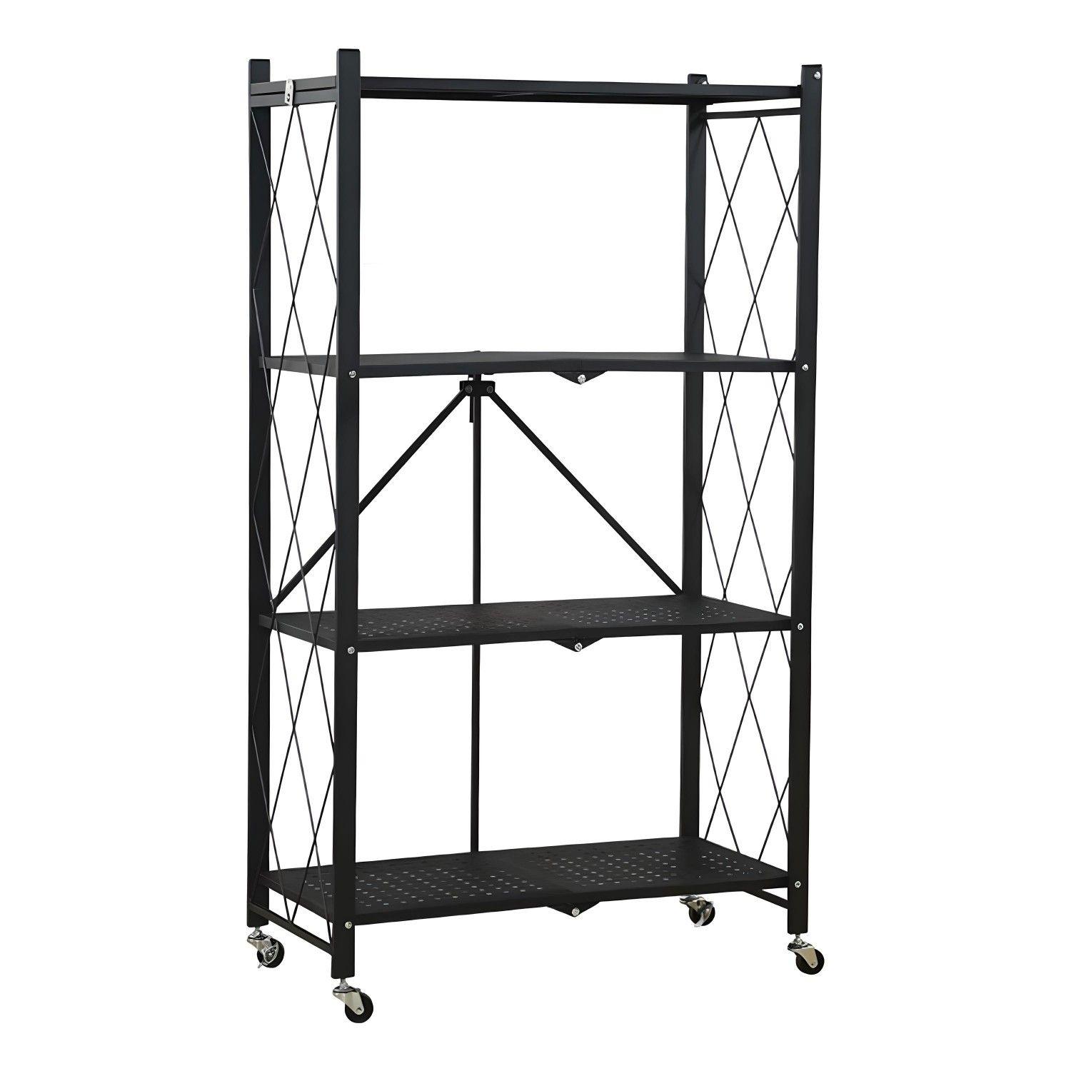 Estante Plegable de Acero con Ruedas. 4 bandejas-4