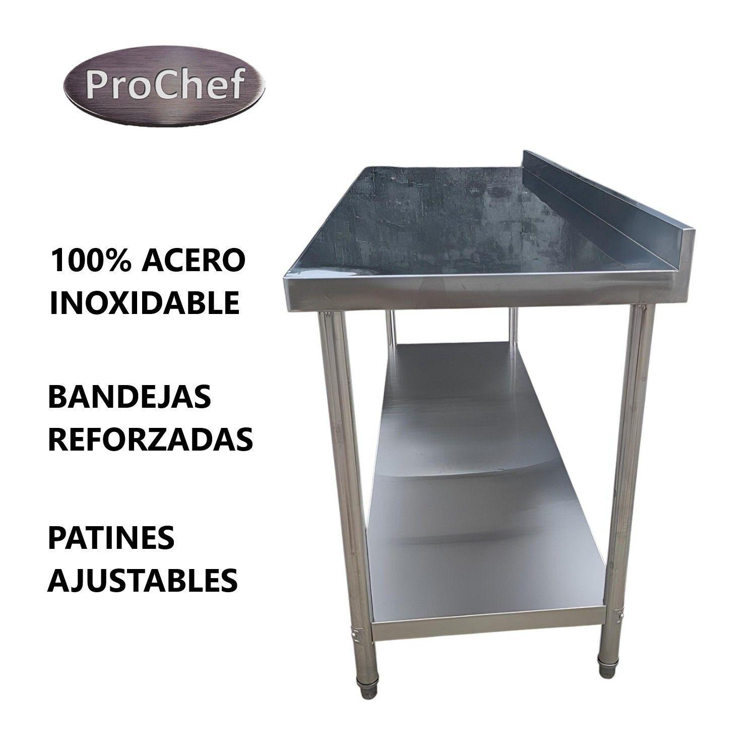 Meson muro 100% inoxidable 200x60x85(+6) cm-2