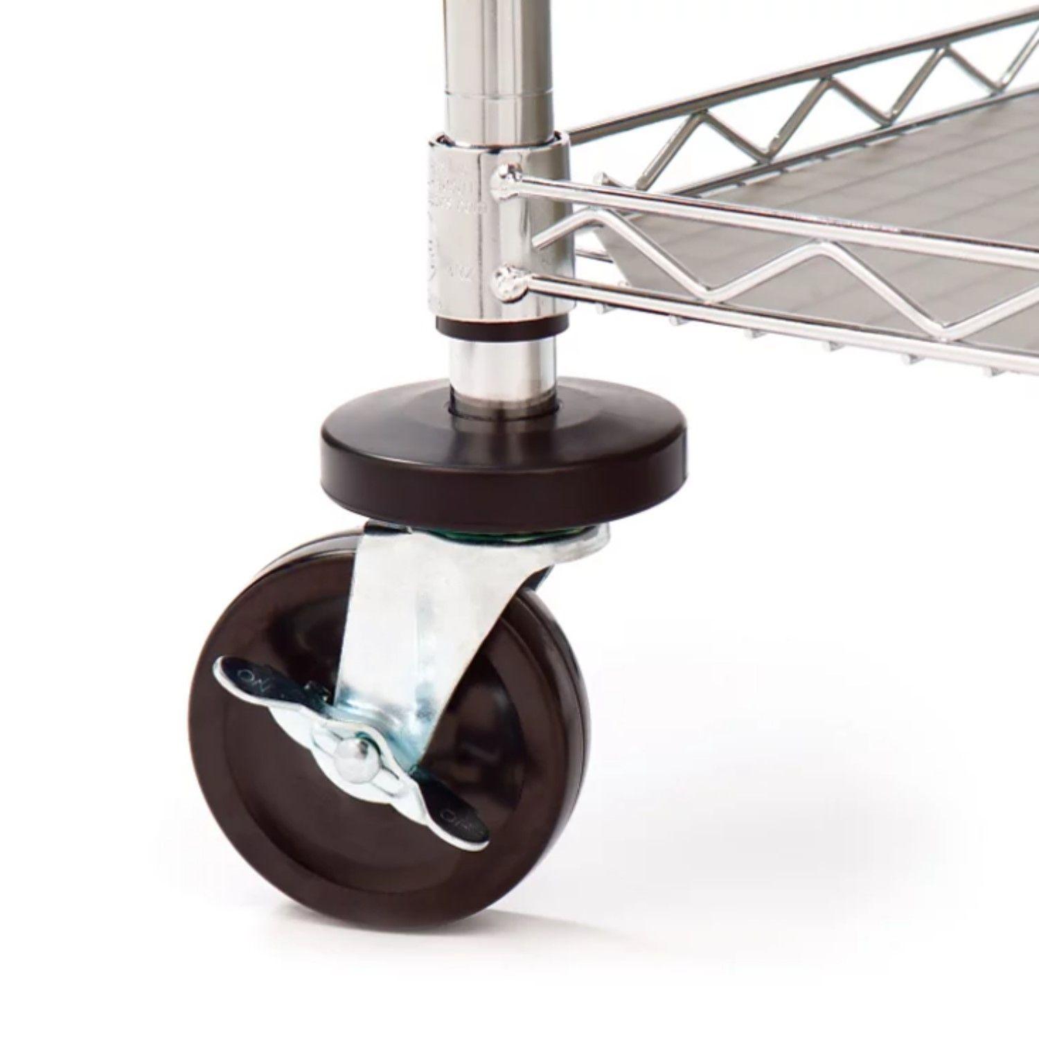 Carro Multiuso 90x45x100 cm Acero Cromado 3 Niveles CJ-A1523-7