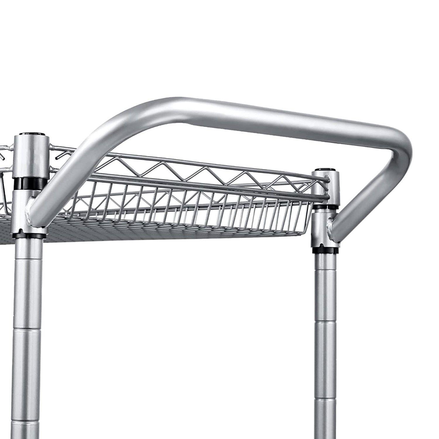 Carro Multiuso 90x45x100 cm Acero Cromado 3 Niveles CJ-A1523-6