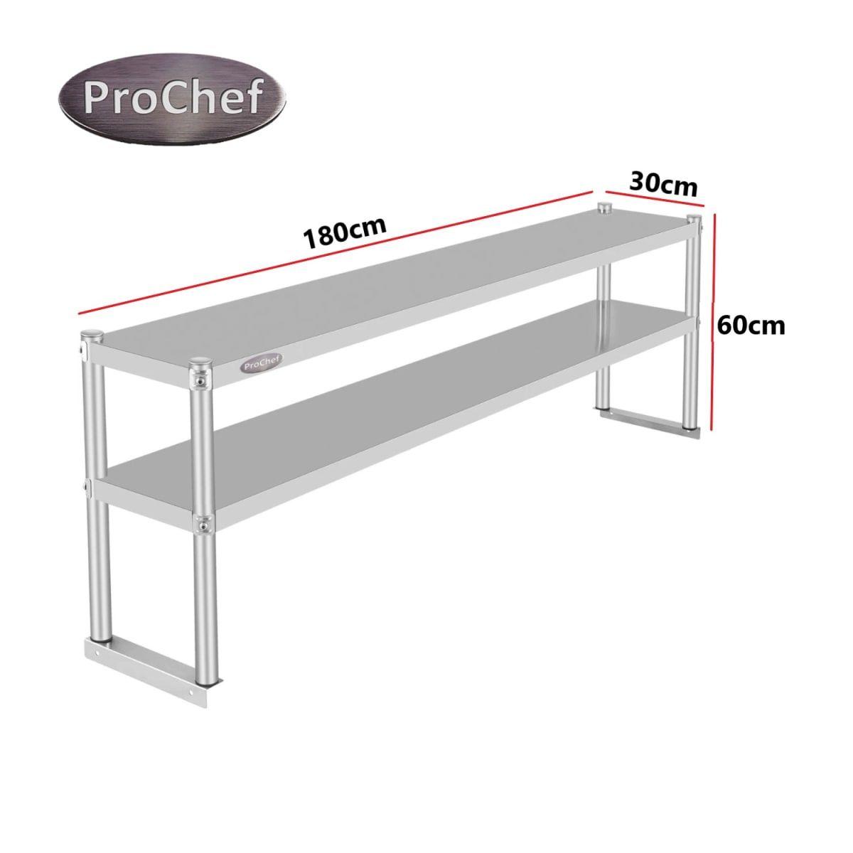 Plateo o Pasa Platos Doble 180x30x60 Cm Acero Inoxidable-5
