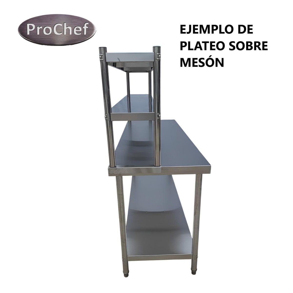 Plateo o Pasa Platos Doble 180x30x60 Cm Acero Inoxidable-7