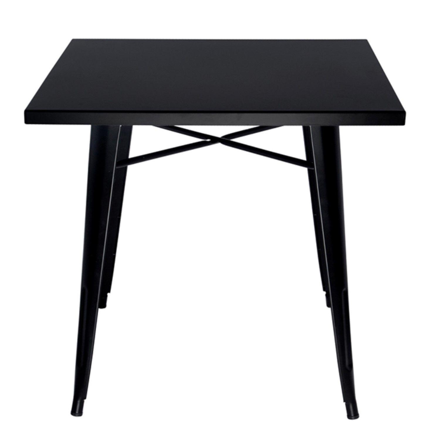 Mesa Tolix Negro Mate 80 x 80 Cm. Cubierta Acero-3