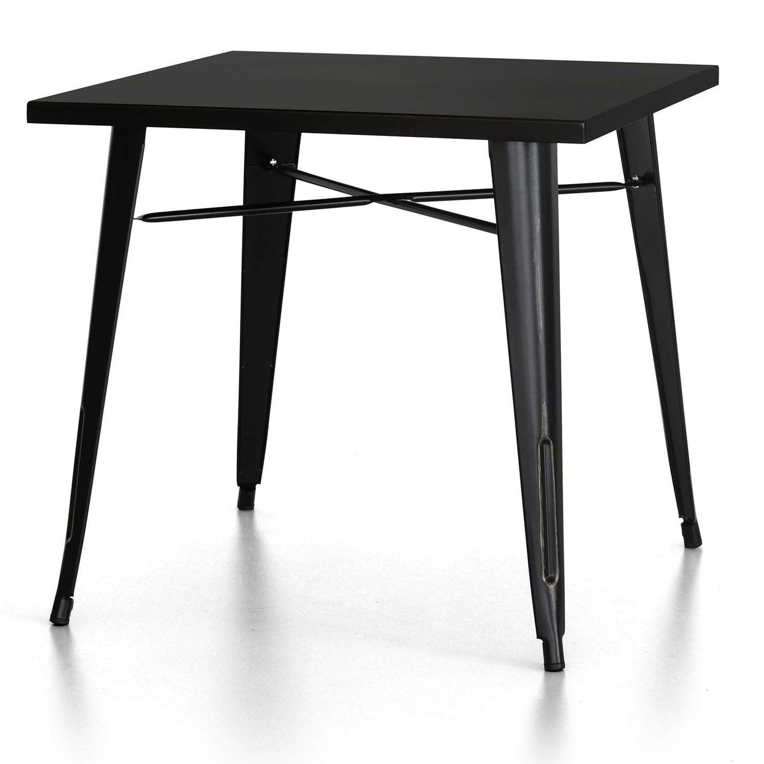 Mesa Tolix Negro Mate 80 x 80 Cm. Cubierta Acero-4