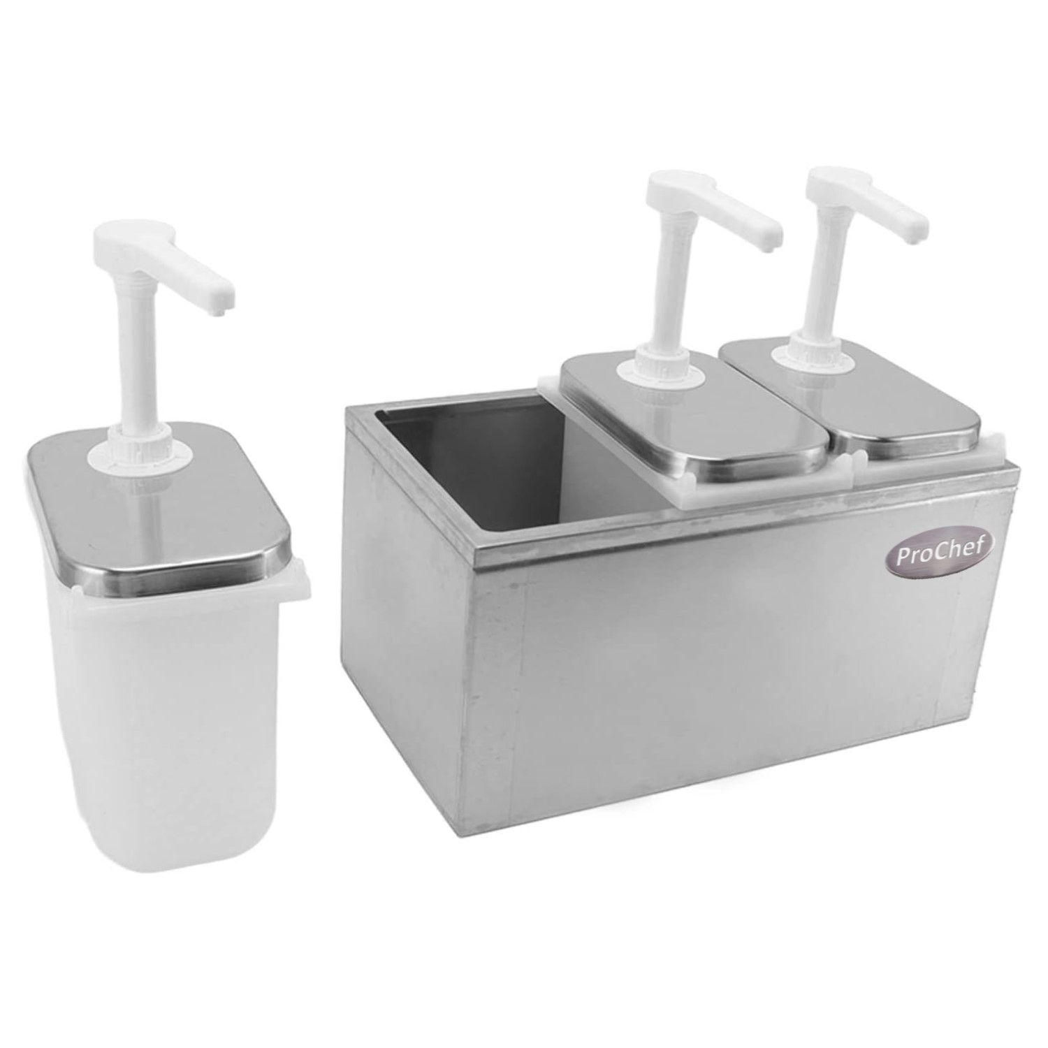Dispensador de salsa 3x2 Lt. Acero inoxidable-3
