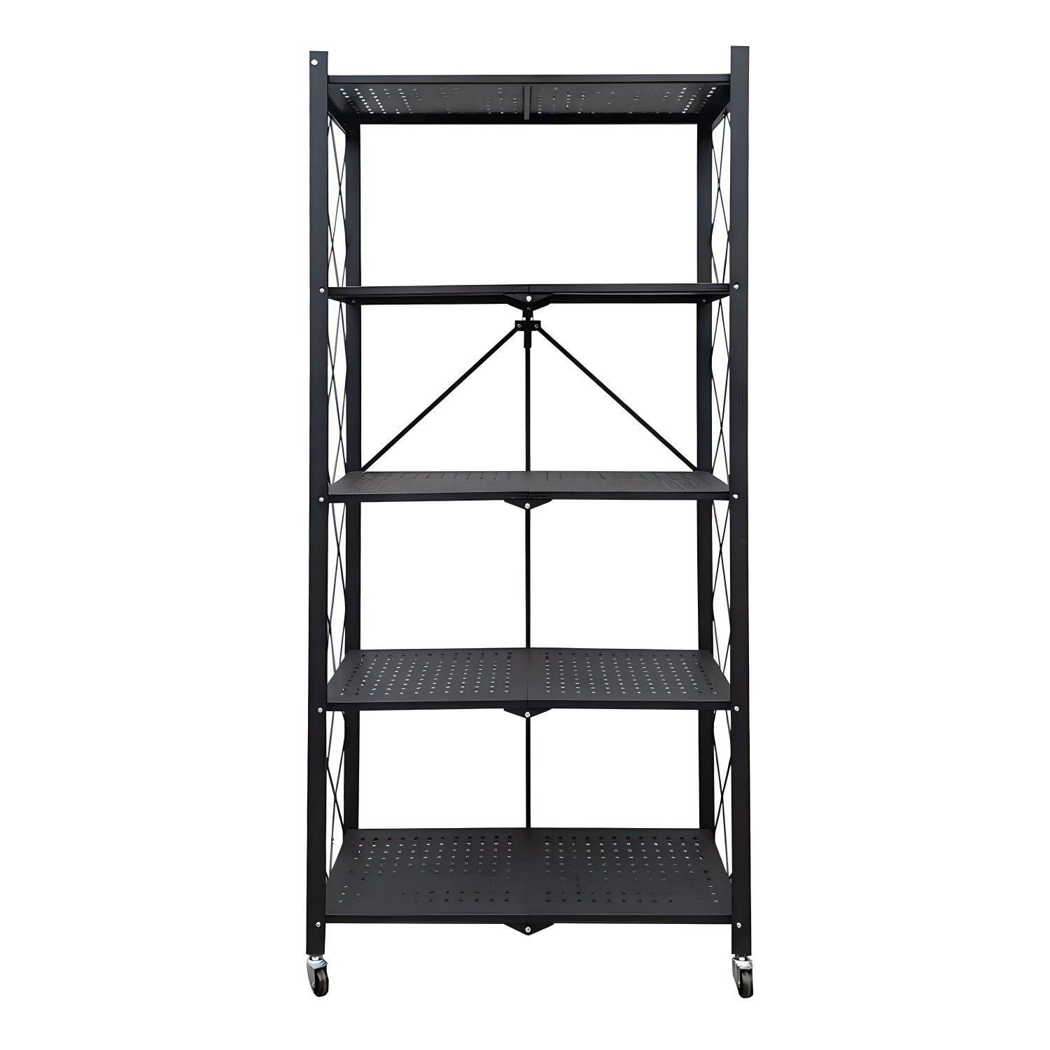 Estante Plegable de Acero con Ruedas. 5 bandejas-4