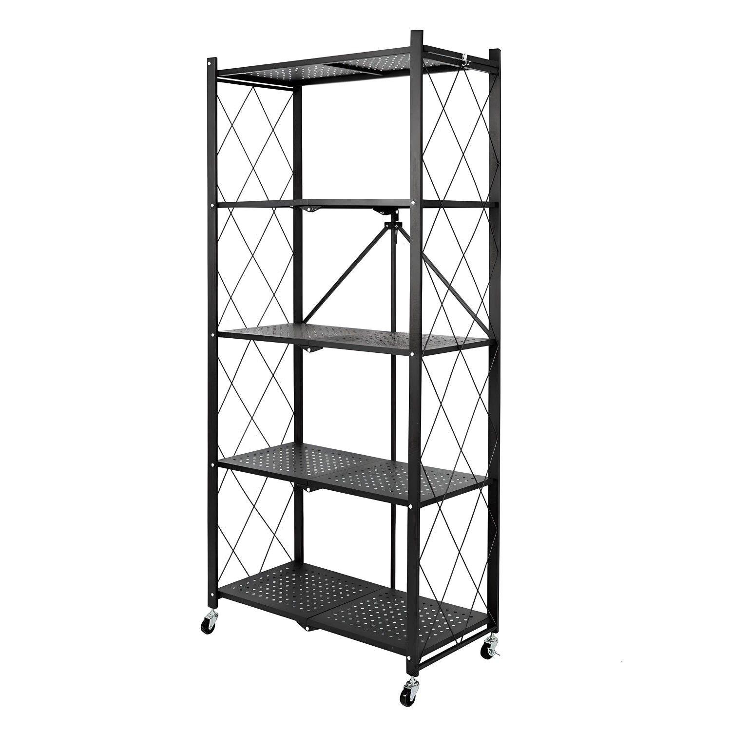 Estante Plegable de Acero con Ruedas. 5 bandejas-8