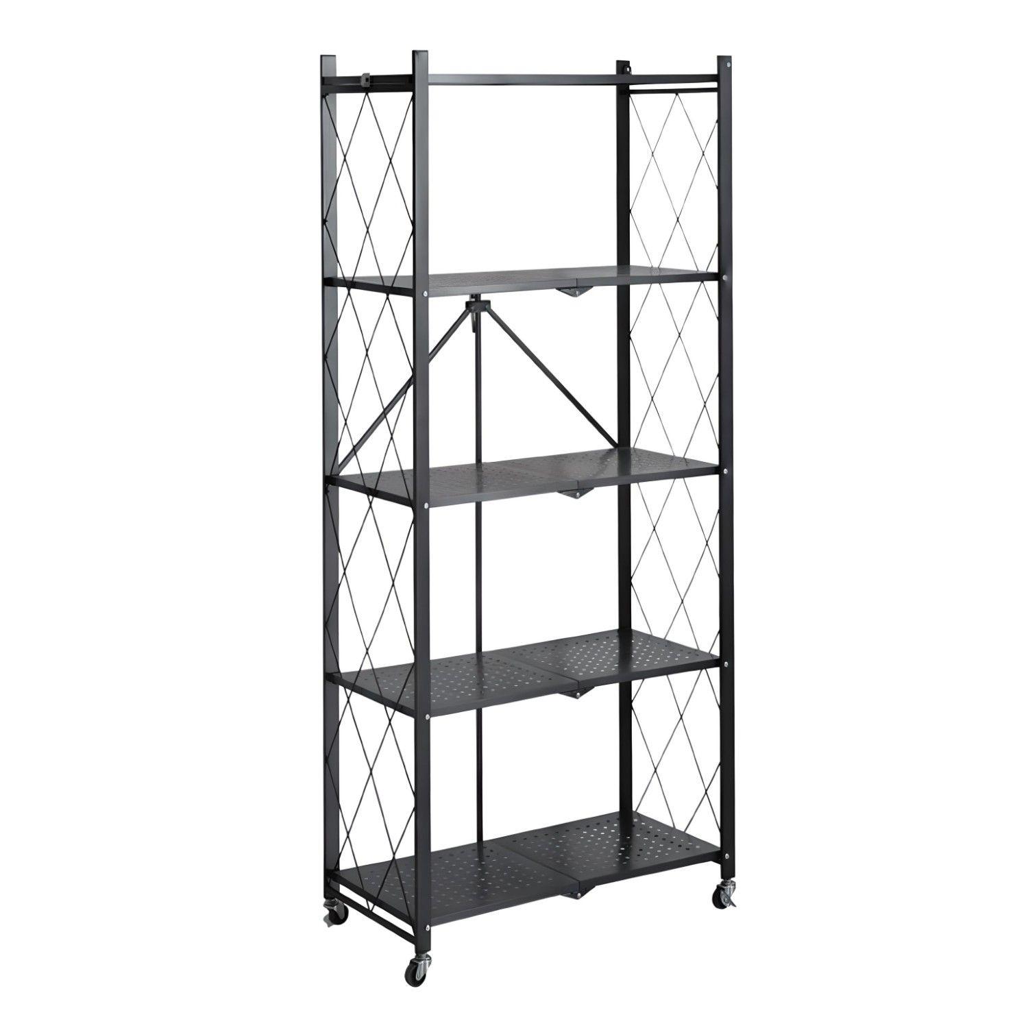 Estante Plegable de Acero con Ruedas. 5 bandejas-7
