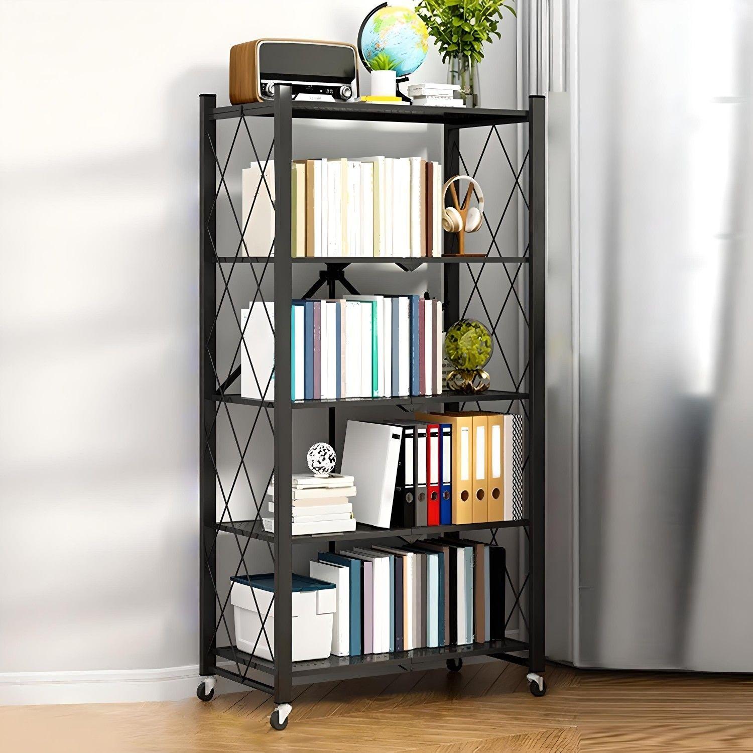 Estante Plegable de Acero con Ruedas. 5 bandejas-7