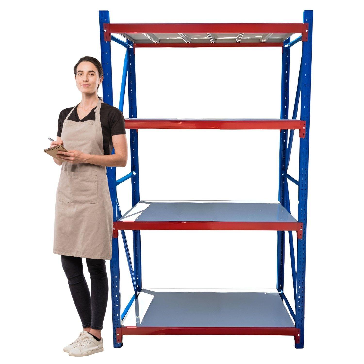 Estante Mini Rack 120x60x200 cm 400 kg Azul Naranjo Gris-1