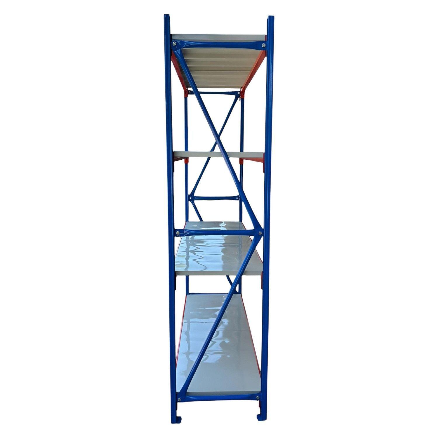Estante Mini Rack 120x60x200 cm 400 kg Azul Naranjo Gris-3