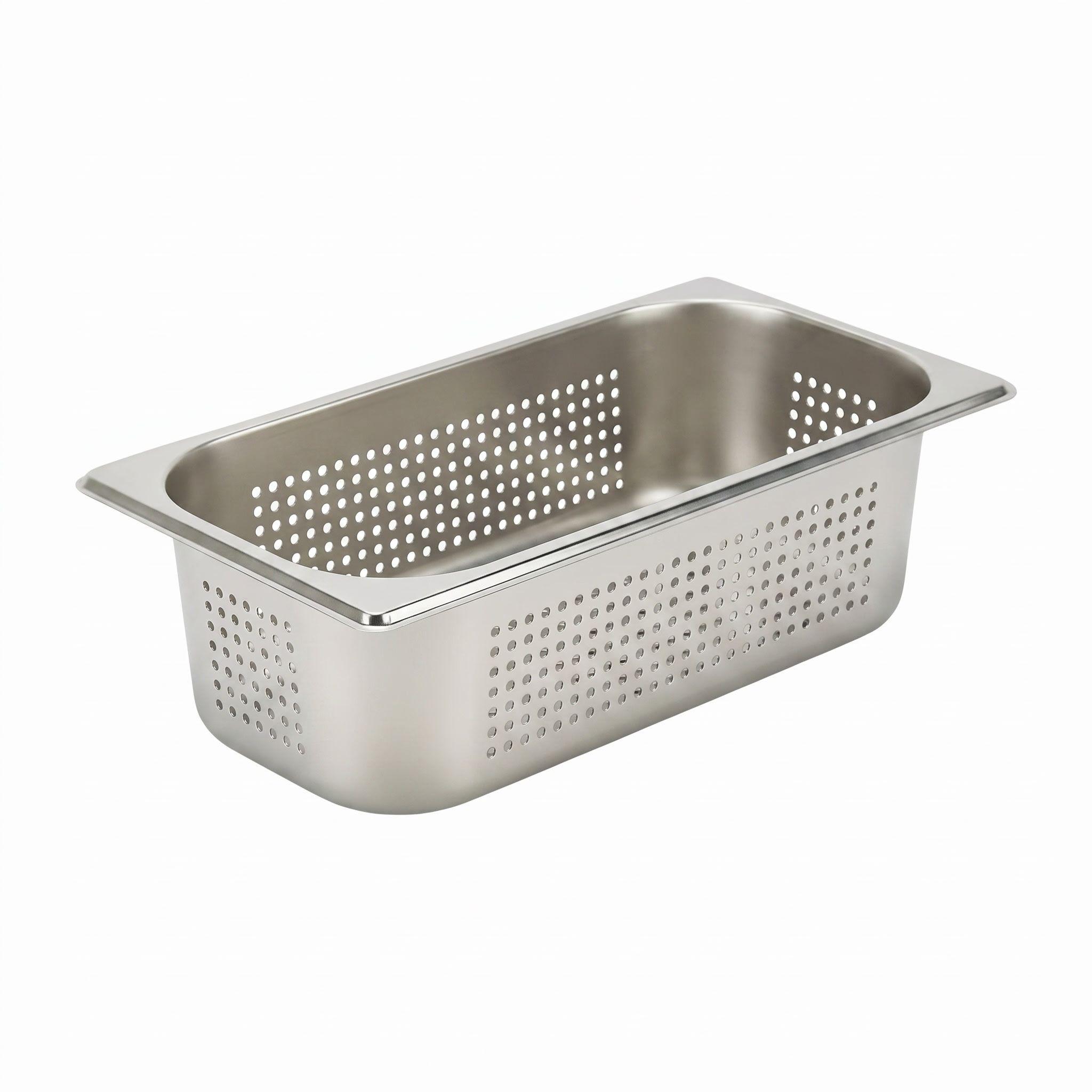 Pack 6 Depositos Gastro GN 1/3x 100 mm Acero Inox PERFORADO-1