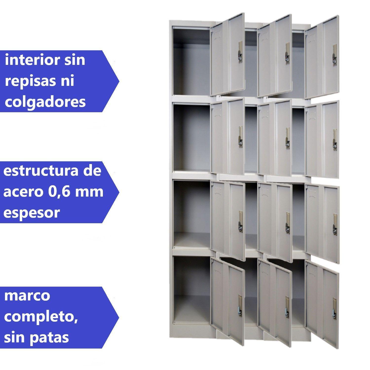 Locker Casillero metálico 3 Cuerpos 12 Puertas-3