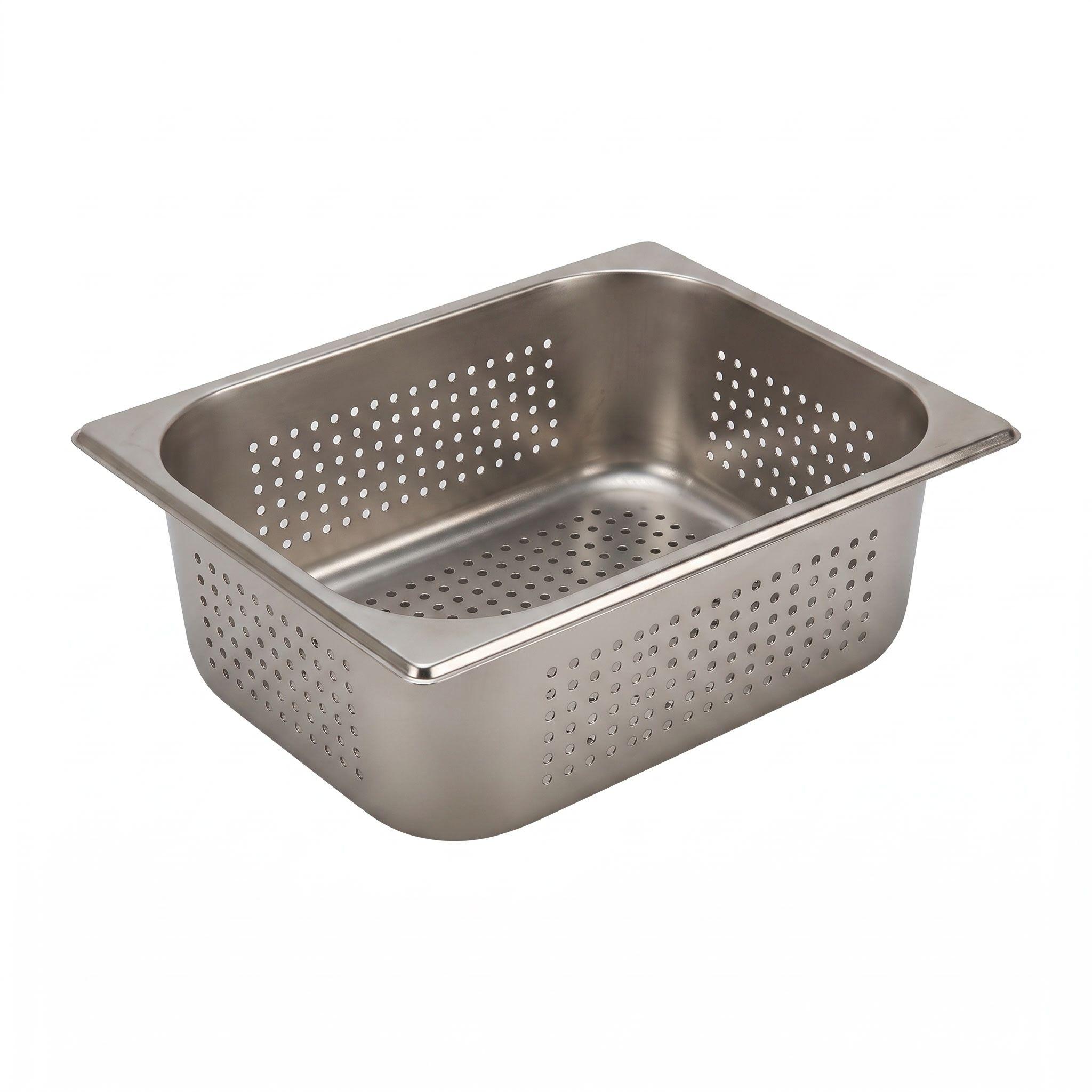 Pack 6 Depositos Gastro GN 1/2 x 100 mm Acero Inox PERFORADO-1