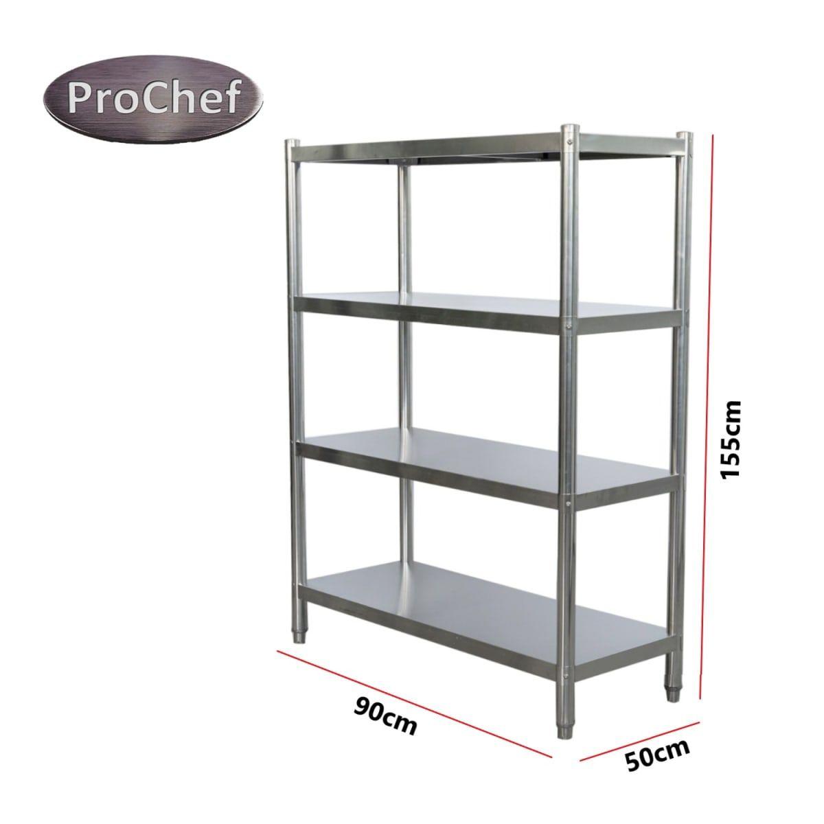 Estante 4 Bandejas lisas. 90x50x155 cm. Acero Inox-4