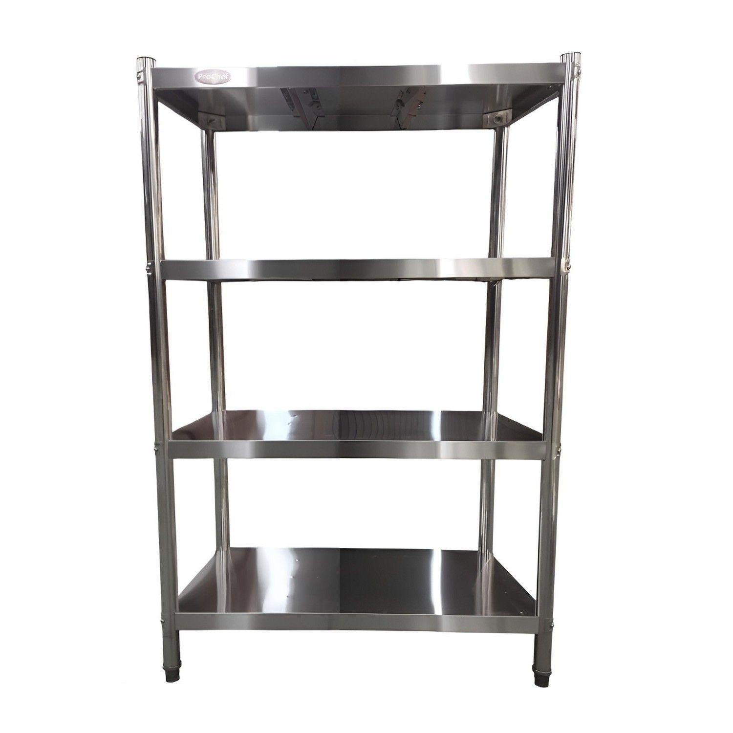 Estante 4 Bandejas lisas. 90x50x155 cm. Acero Inox-0