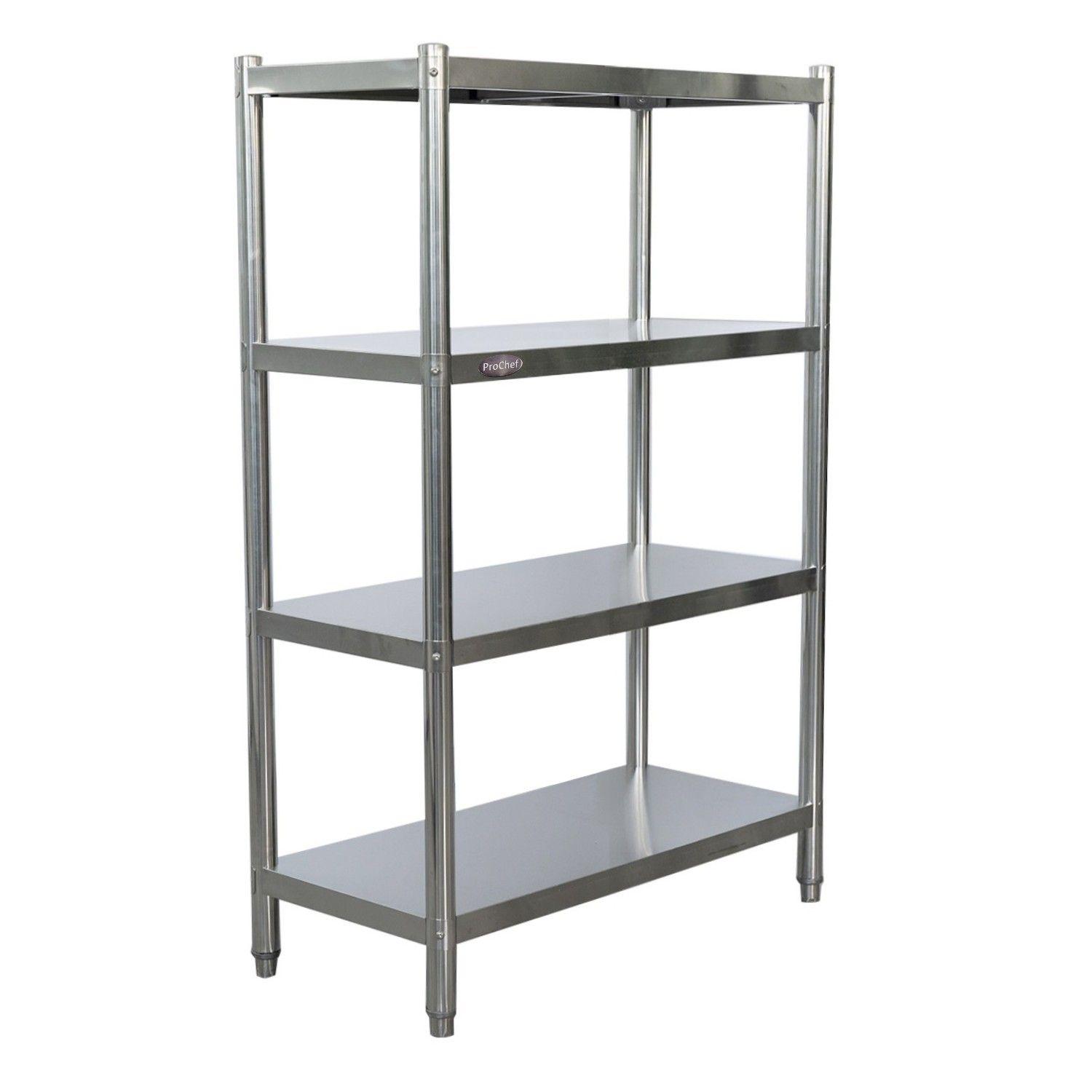 Estante 4 Bandejas lisas. 90x50x155 cm. Acero Inox-2