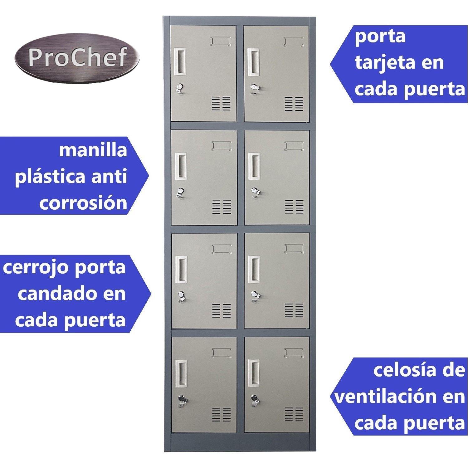 Locker Casillero metálico 2 Cuerpos 8 Puertas-2