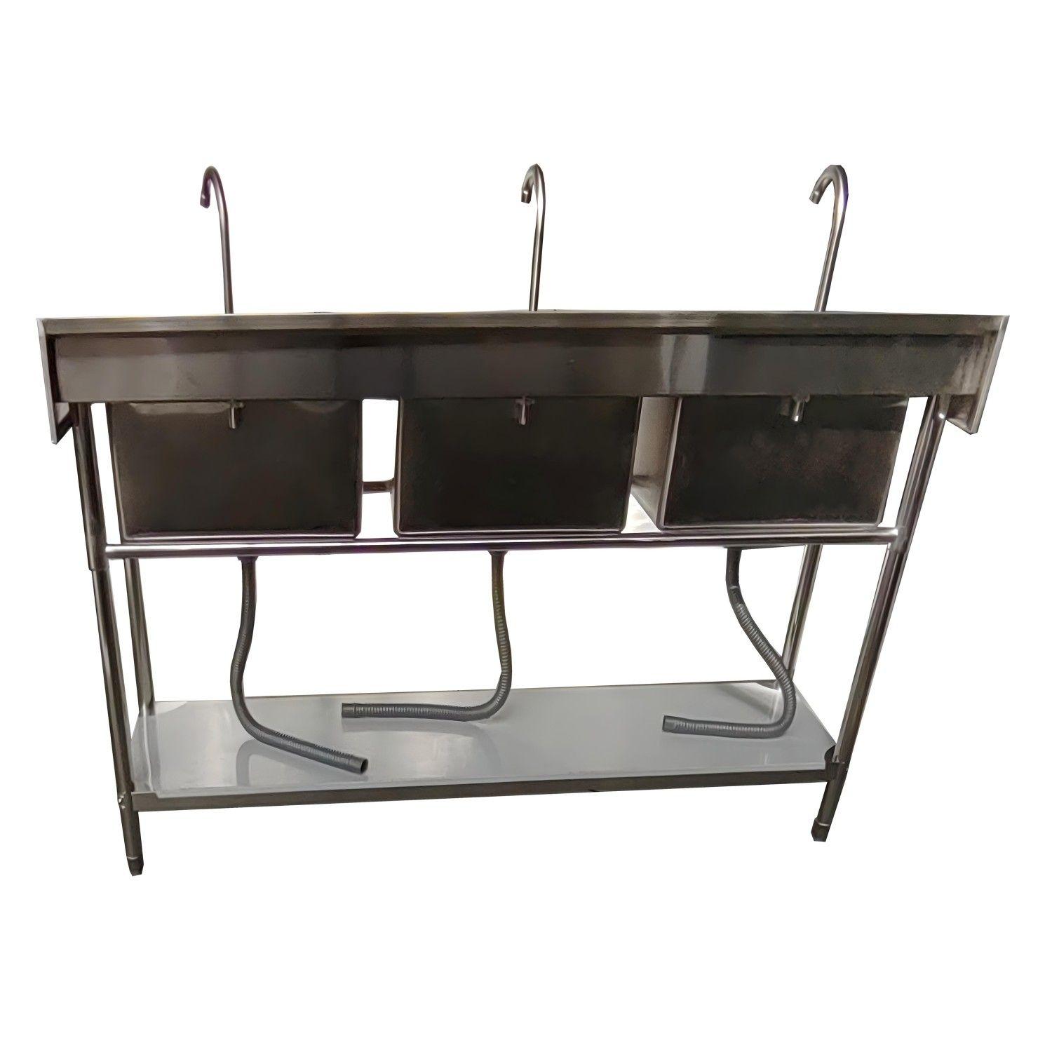 Lavafondos Triple Acero Inox. 150x60x90 cm.-5