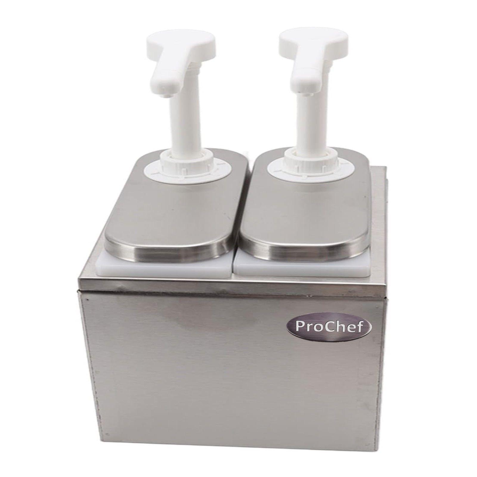 Dispensador de salsa 2x2 Lt. Acero Inoxidable-2