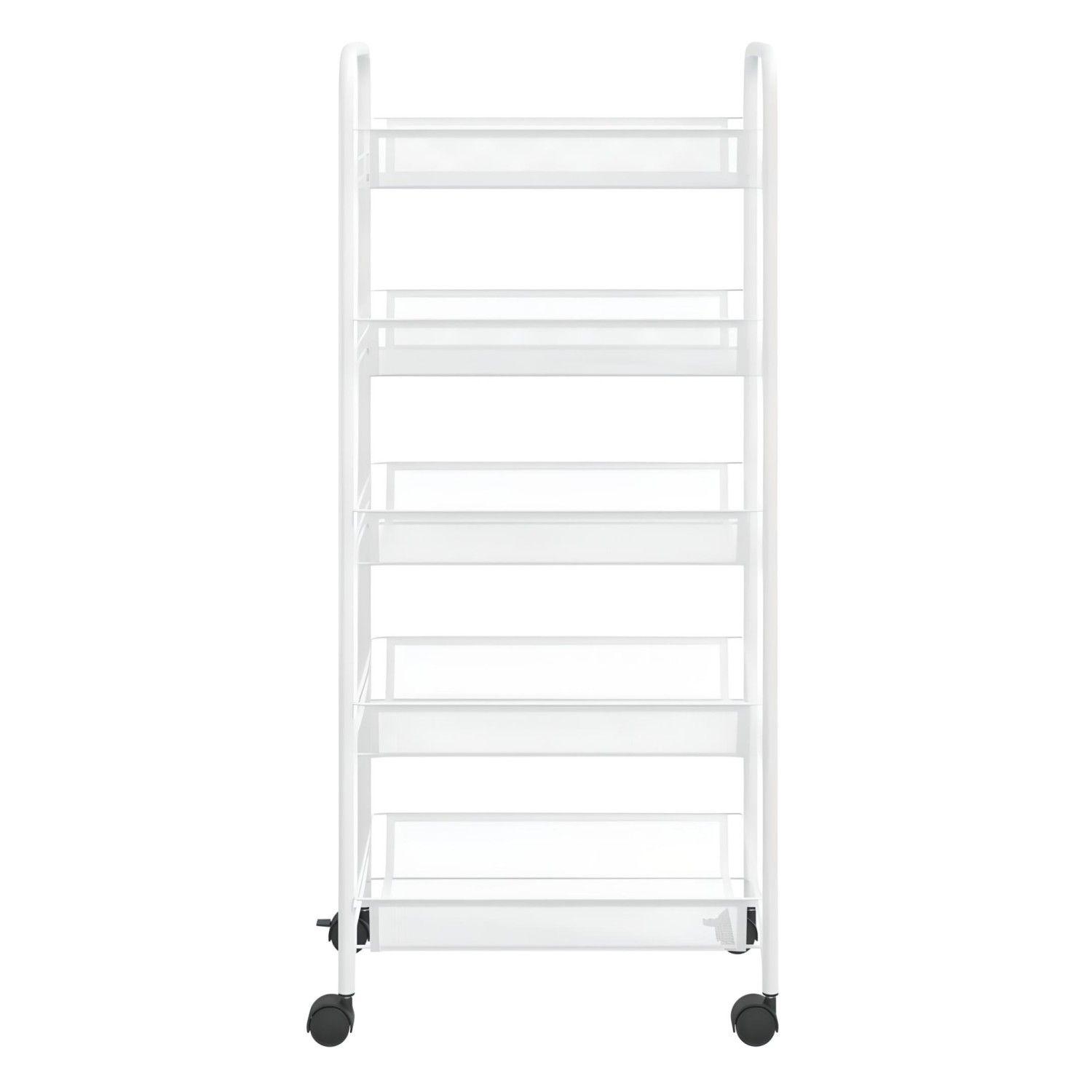 Carro Organizador Multiuso Acero Blanco 5 Bandejas Removibles-6