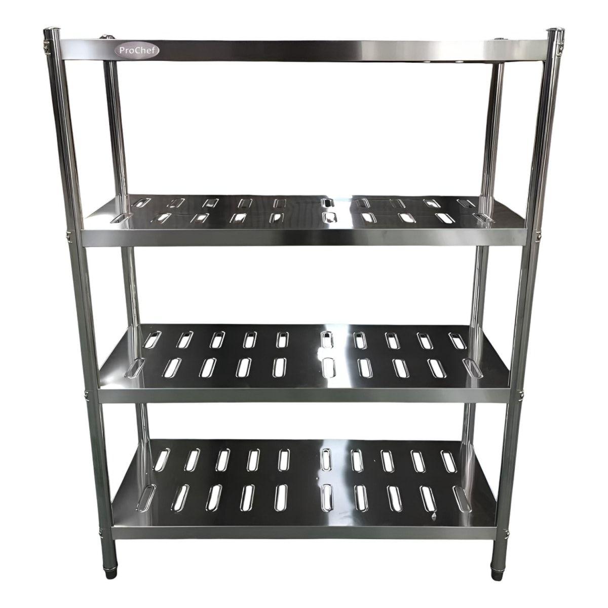 Estante 4 Bandejas Perforadas 120x50x155 cm. Acero Inox-7