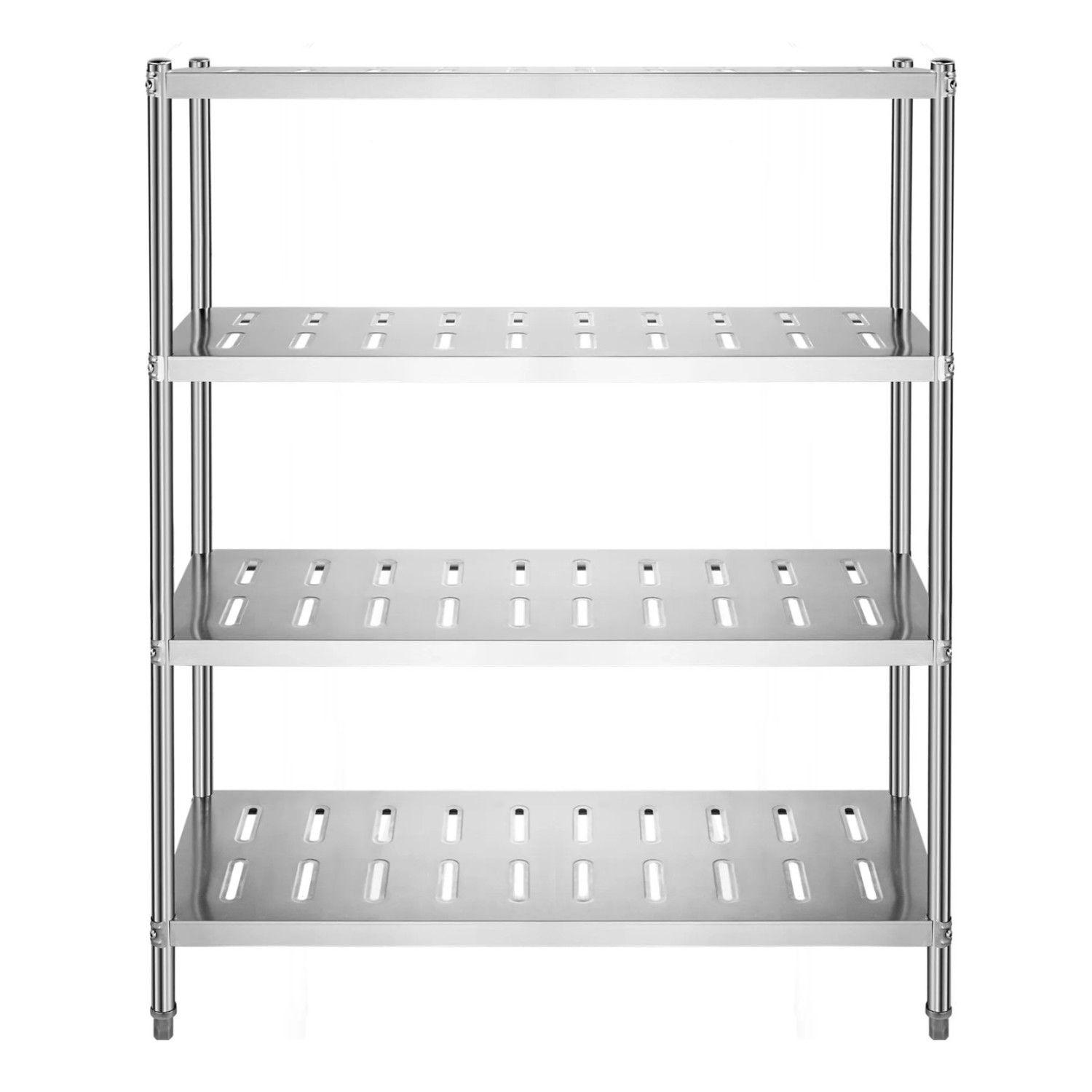 Estante 4 Bandejas Perforadas 120x50x155 cm. Acero Inox-8