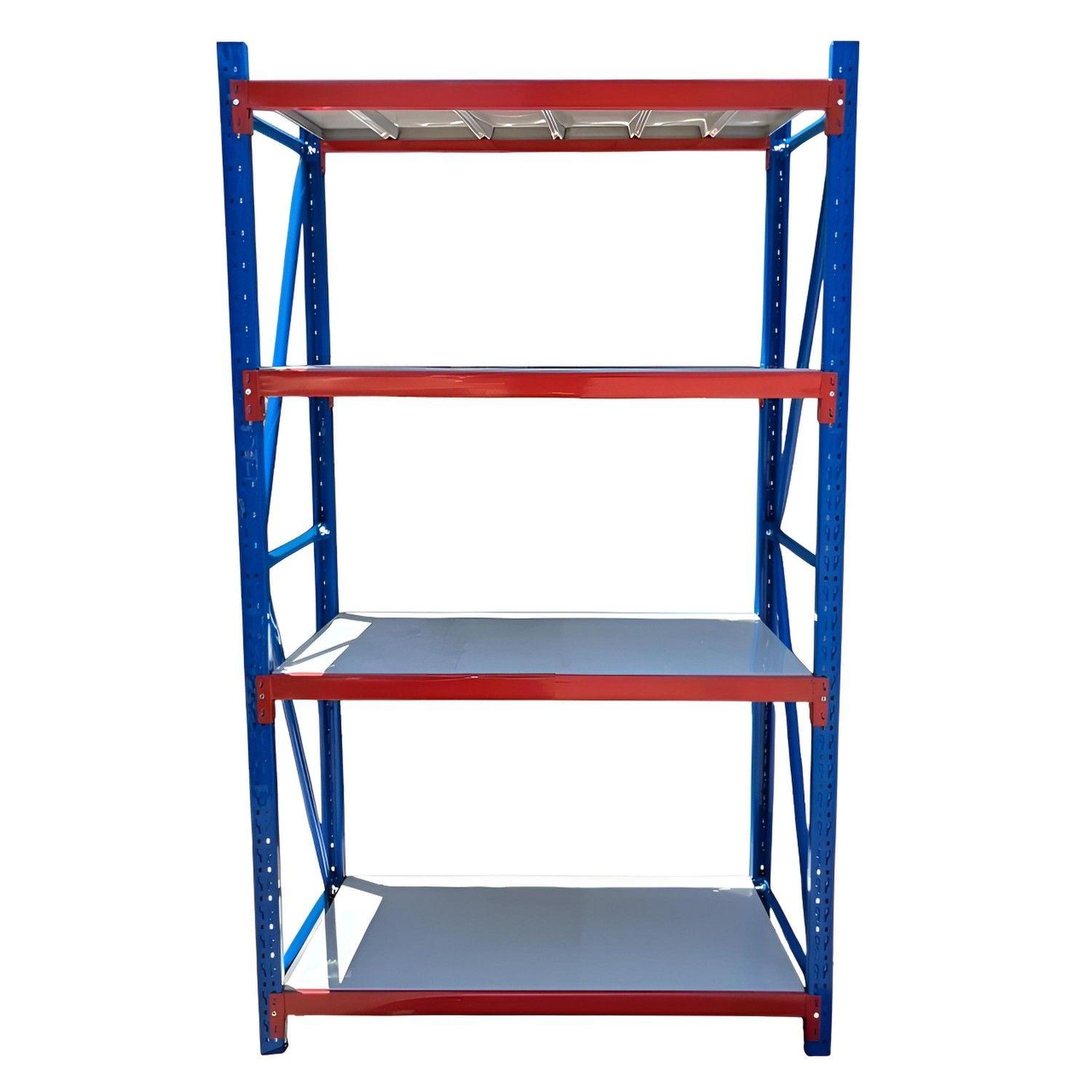 Estante Mini Rack 120x50x200 cm 400 Kg Azul Naranjo Gris-0