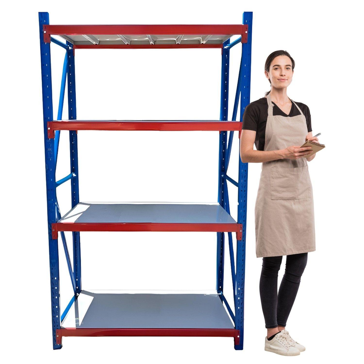 Estante Mini Rack 120x50x200 cm 400 Kg Azul Naranjo Gris-1
