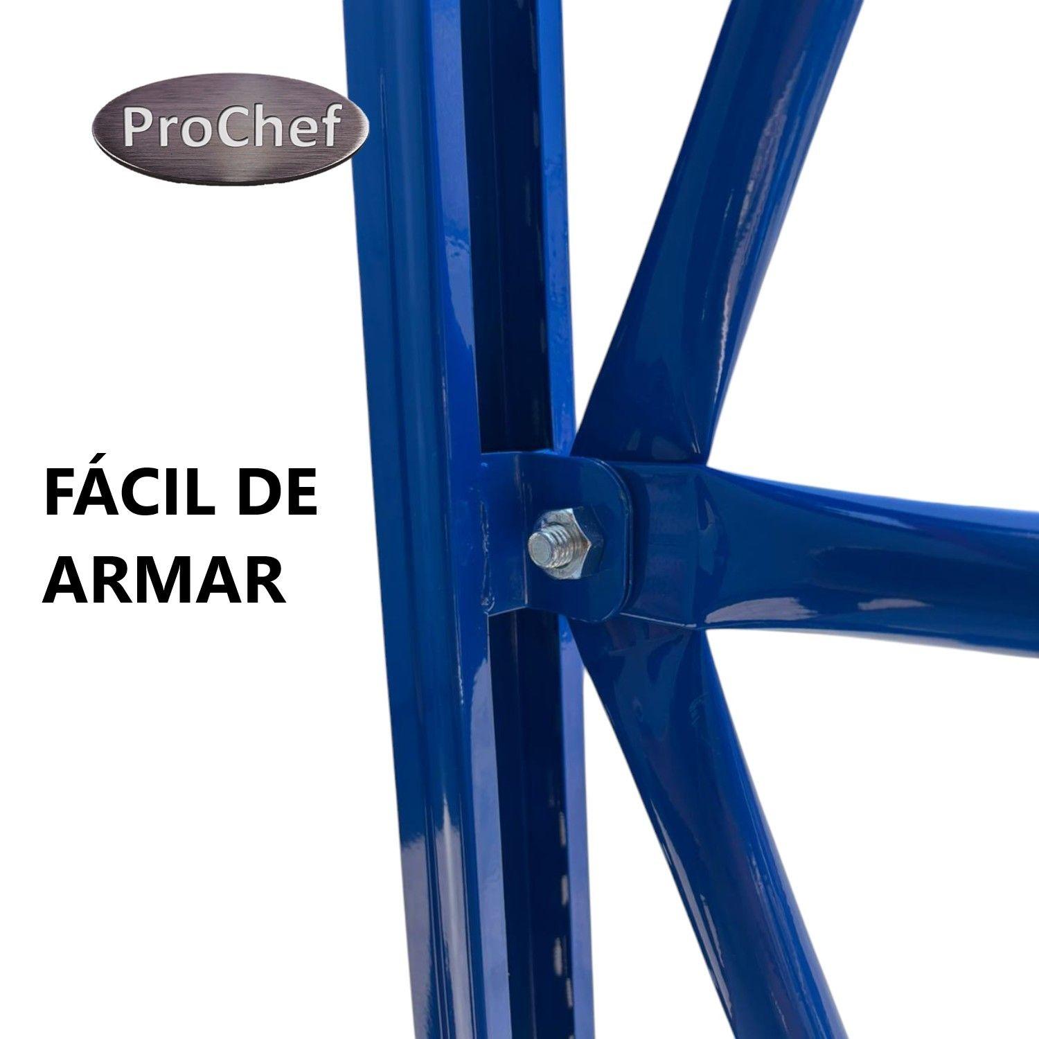 Estante Mini Rack 120x50x200 cm 400 Kg Azul Naranjo Gris-4