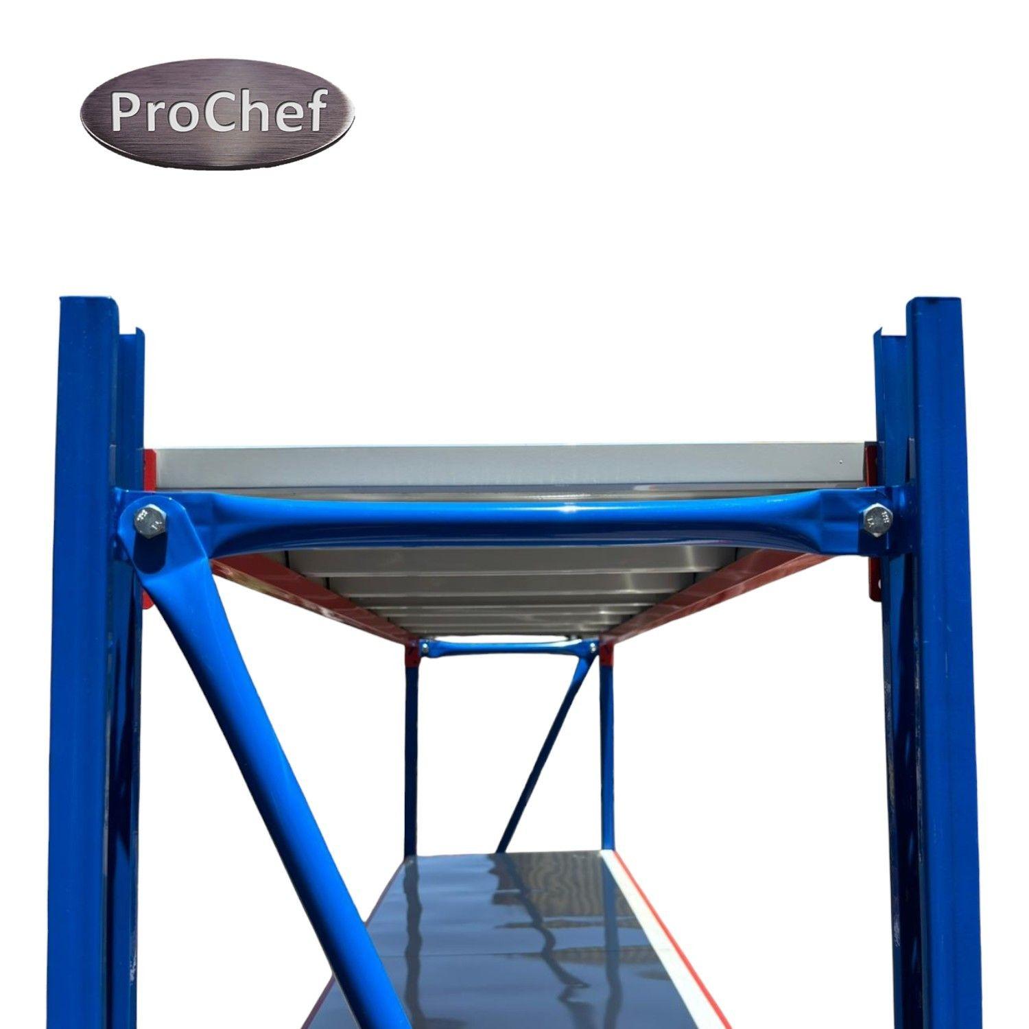 Estante Mini Rack 120x50x200 cm 400 Kg Azul Naranjo Gris-7