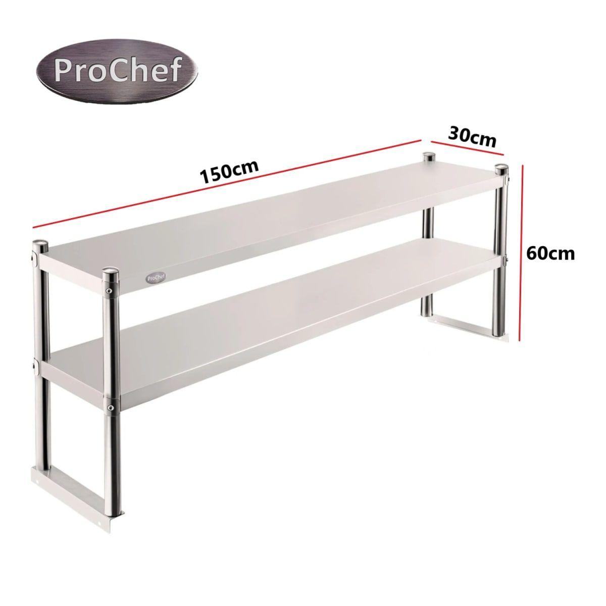 Plateo o Pasa Platos Doble 150x30x60 Cm Acero Inoxidable-4