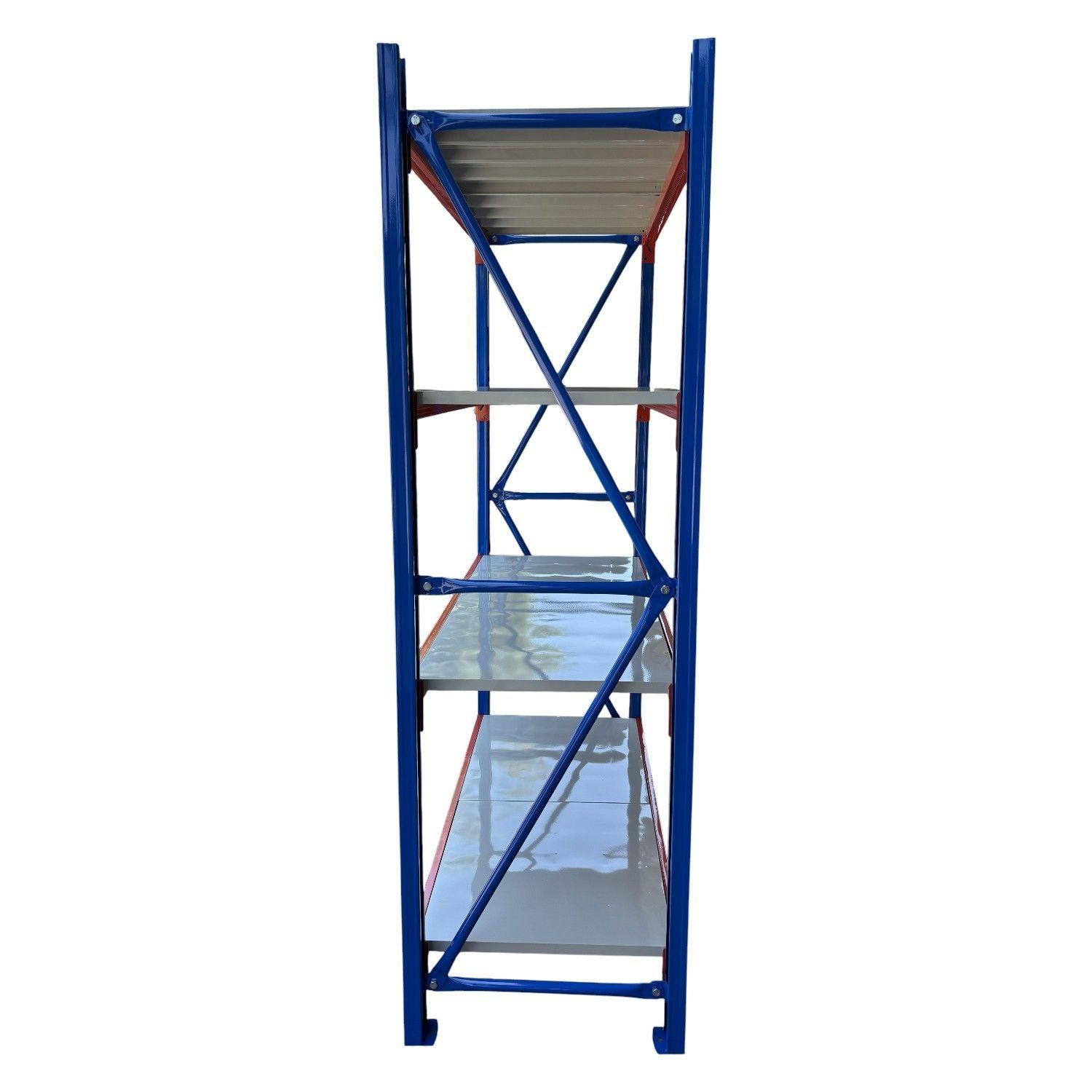 Estante Mini Rack 150x50x200 cm 800 kg Azul Naranjo Gris-3