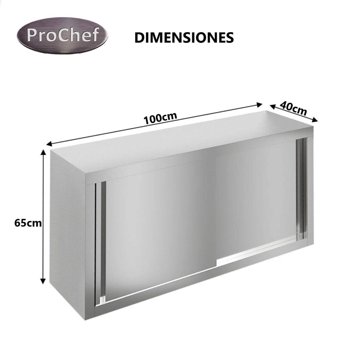 Mueble colgante acero inoxidable 100x65x40 cm-4