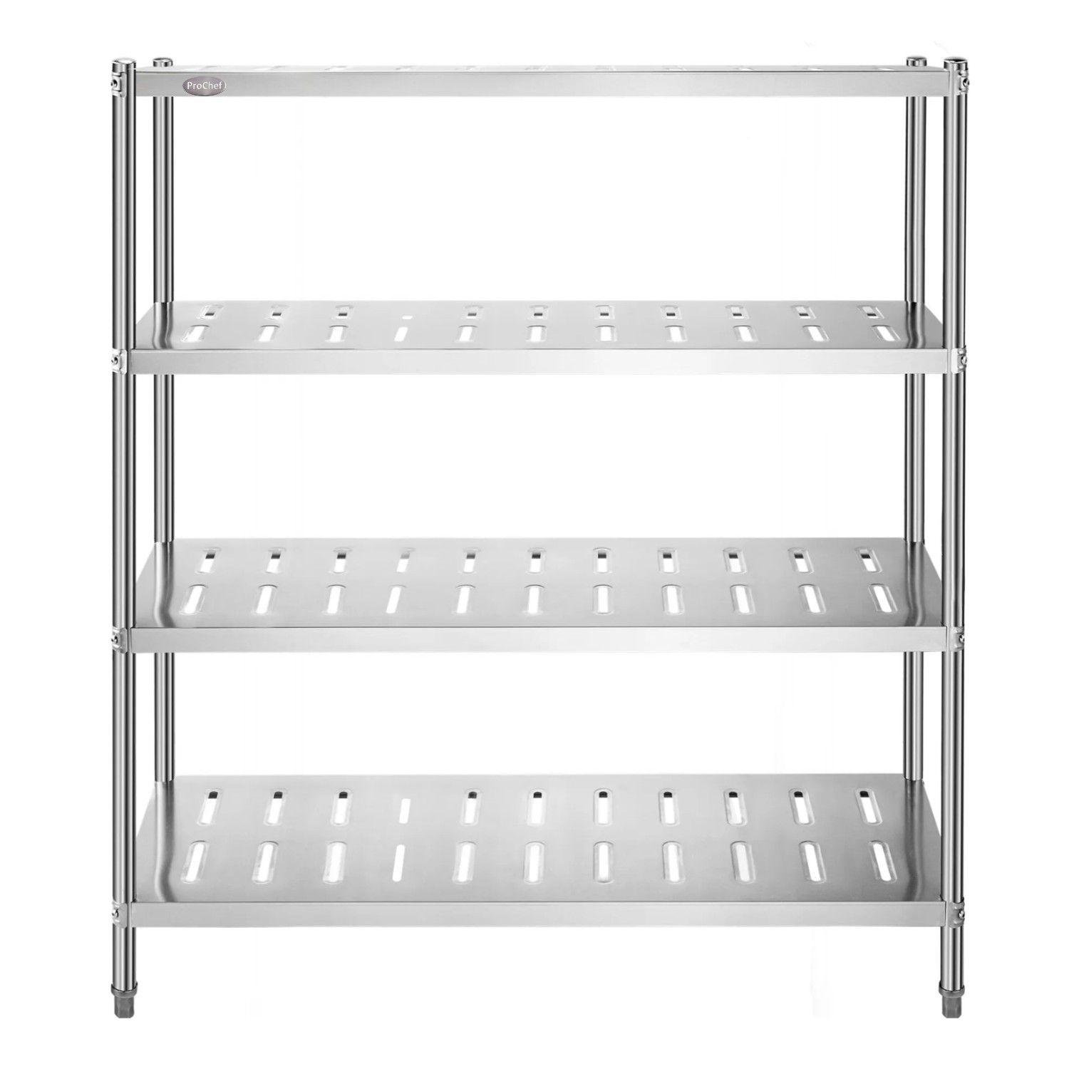 Estante 4 Bandejas Perforadas 150x50x155 cm. Acero Inox-3