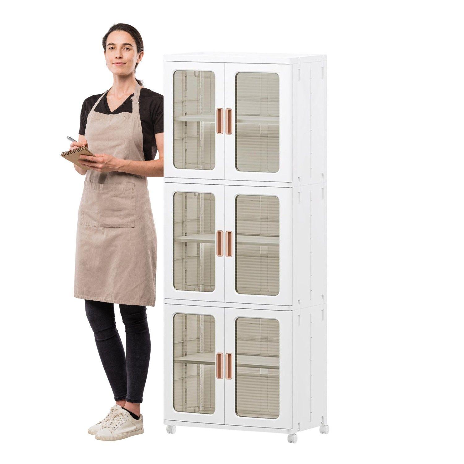 Armario Plástico 2 Cuerpos 3 Niveles. 53x36x156 cm.-1