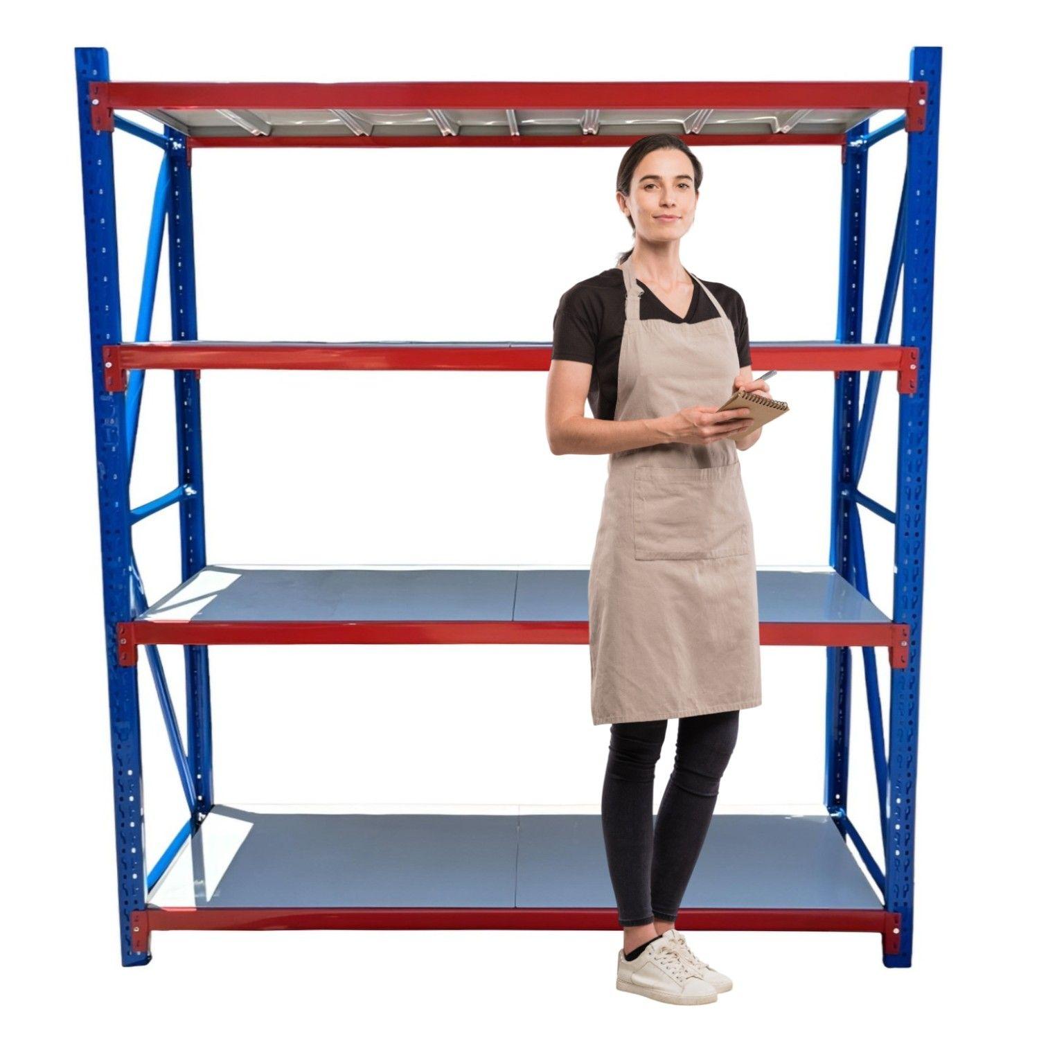 Estante Mini Rack 200x50x200 cm 400 kg Azul Naranjo Gris-0