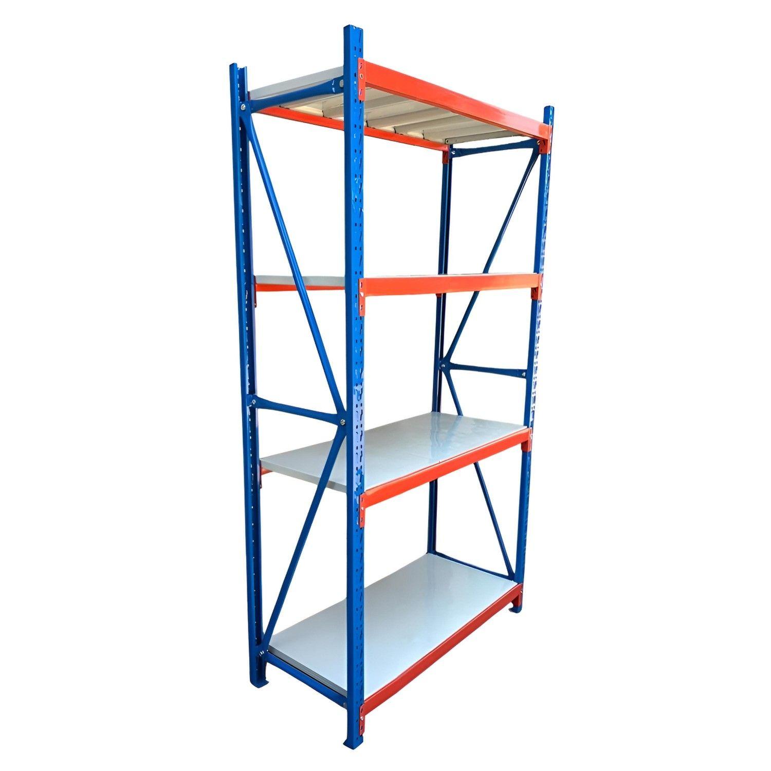 Estante Mini Rack 120x50x200 cm 400 Kg Azul Naranjo Gris-2