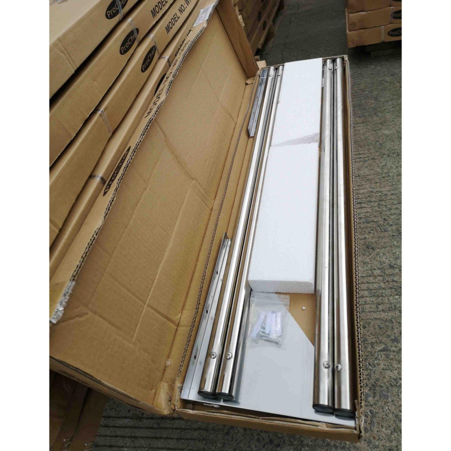 Repisa Tubular 90x30 cm Pasa Bandejas Acero Inoxidable-5