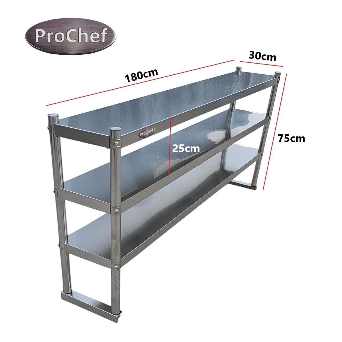 Plateo o Pasa Platos Triple 180x30x75 Cm Acero Inoxidable-4
