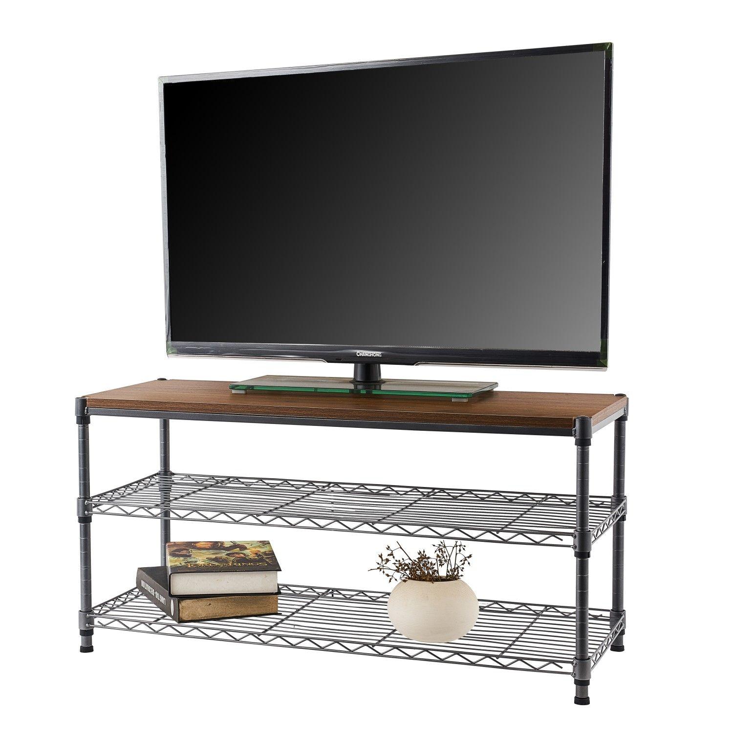 Mesa 90x45x60 cm Acero Pintado 3 bandejas. Cubierta Madera-0