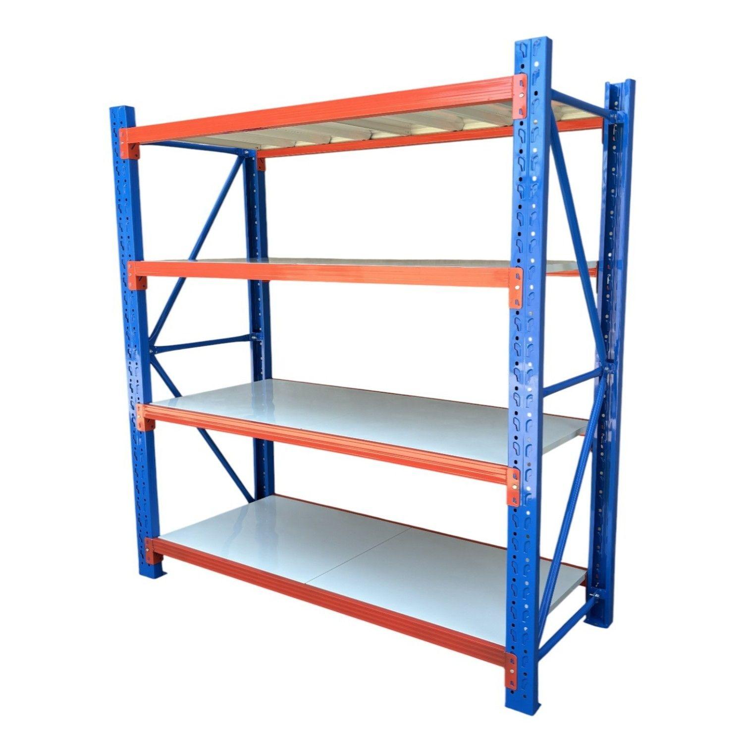 Estante Mini Rack 200x50x200 cm 800 kg Azul Naranjo Gris-2